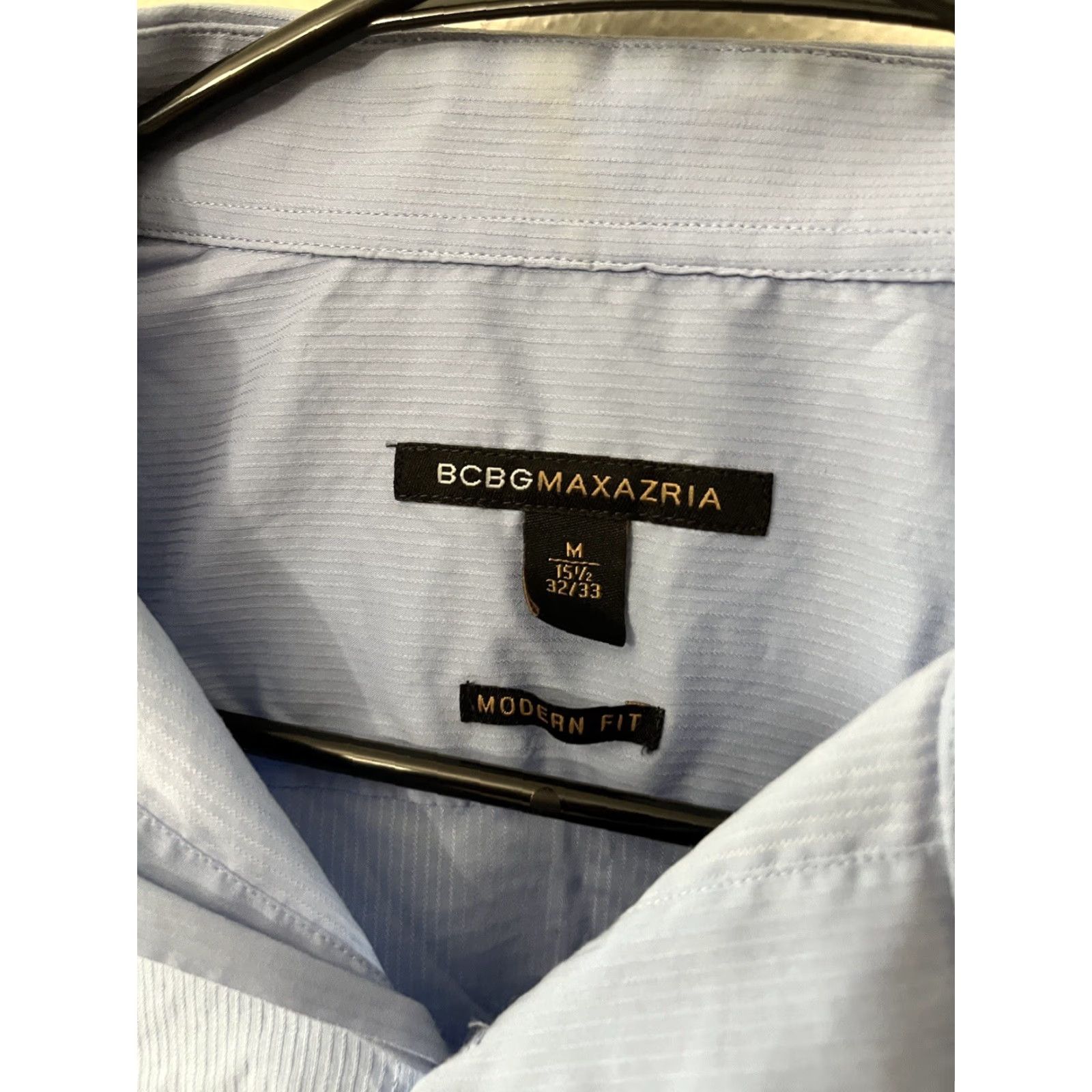 Bcbgmaxazria BCBGMAXAZRIA Shirt Men's Blue 15.5-32/33 Medium Slim Fit Button-Up Long Sleeve Knit Cotton Modern 90s? Size US M / EU 48-50 / 2 - 2 Thumbnail