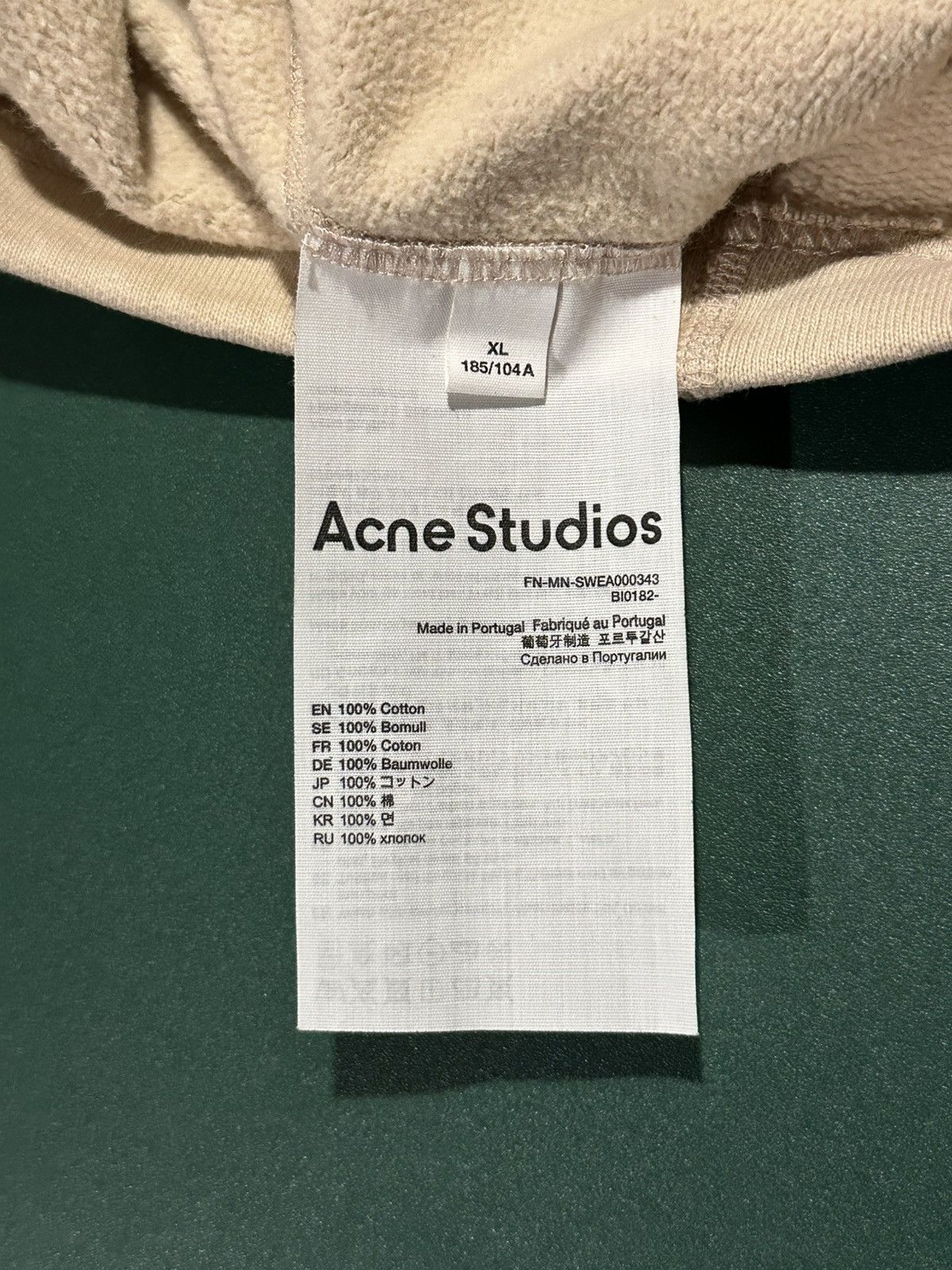 Acne Studios Acne Studios Beige Printed Logo Hoodie Size US XL / EU 56 / 4 - 5 Thumbnail