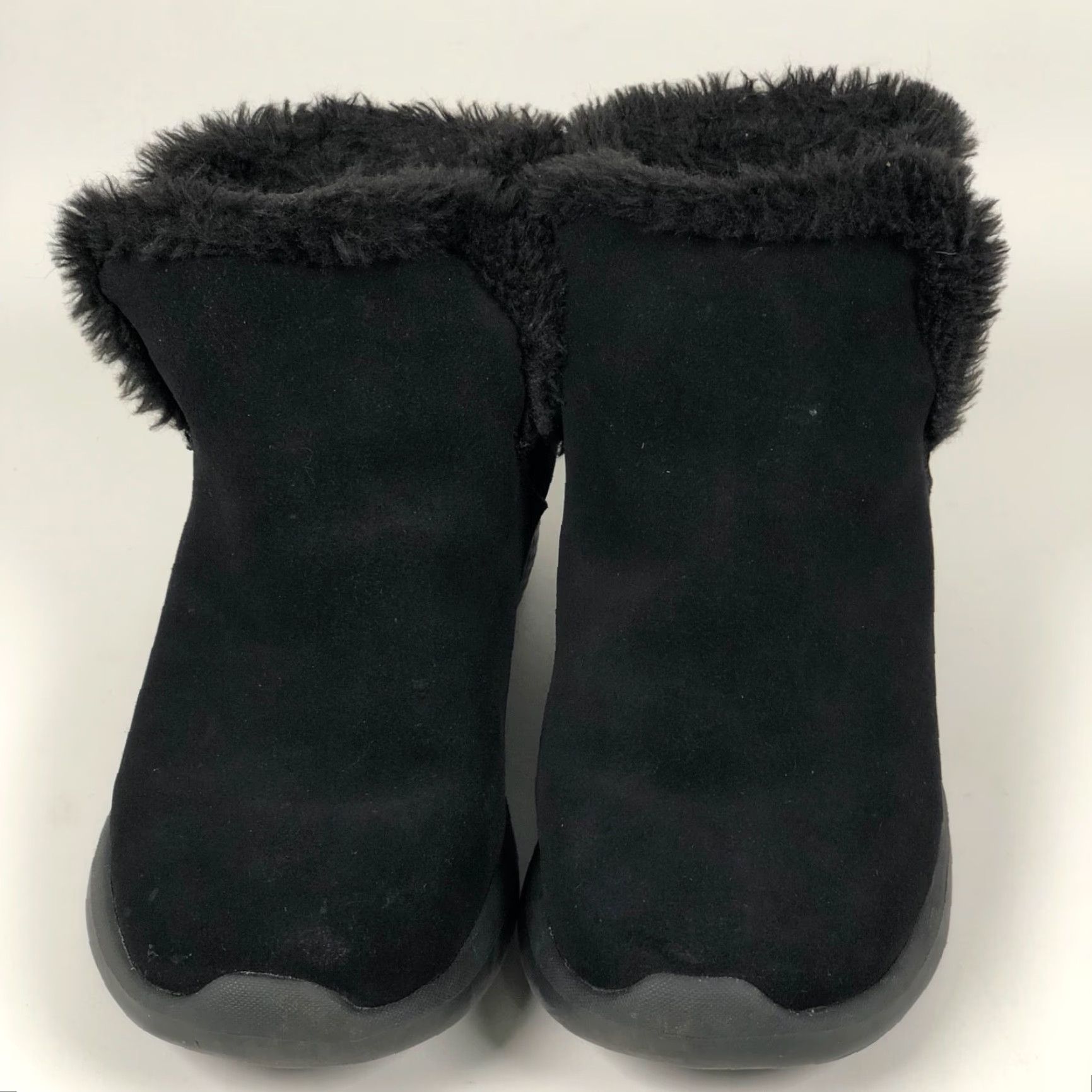 SKECHERS Skechers On The Go Womens Shoes Bootie Ankle Slipper Black Suede Faux Fur Lined 7.5 US / 38 EU Cool Bohemian Outdoor Comfort Slippers Boots Size US 8 / IT 38 - 2 Thumbnail