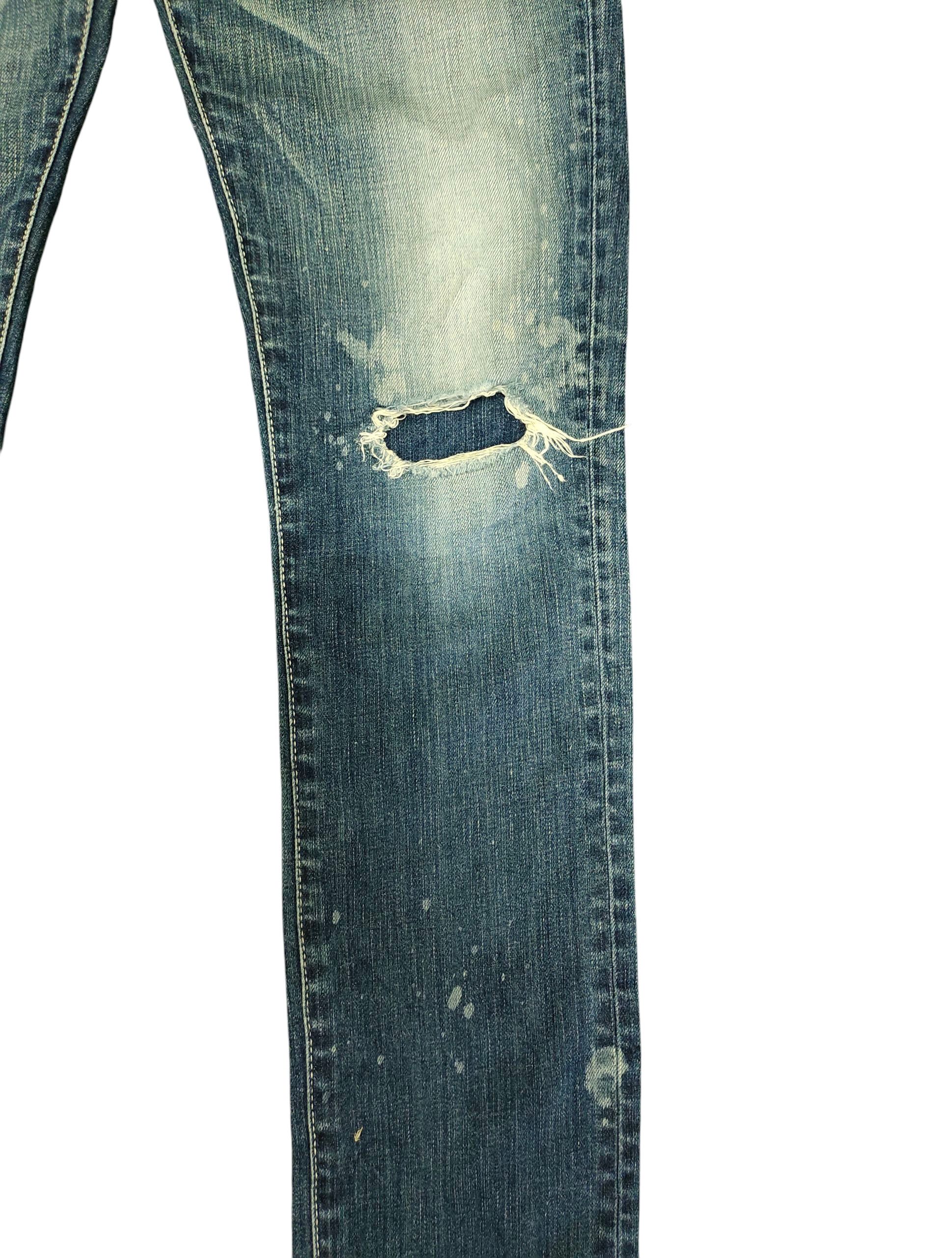 Kapital Vanquish Japan Clawmark Distress Faded Denim Jeans Size US 34 / EU 50 - 3 Thumbnail