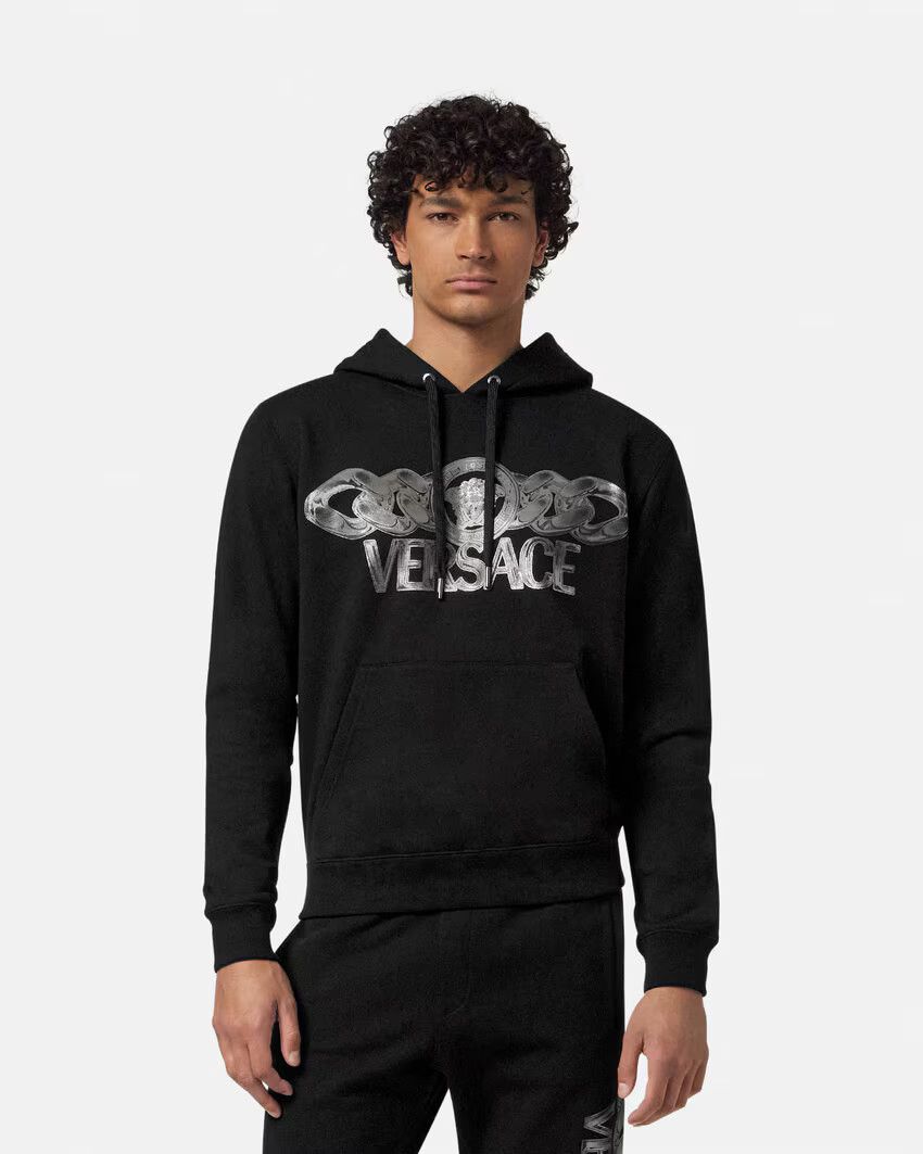 Versace o1s22i1n0125 Medusa On Chain Hoodie in Black Size US S / EU 44-46 / 1 - 4 Thumbnail