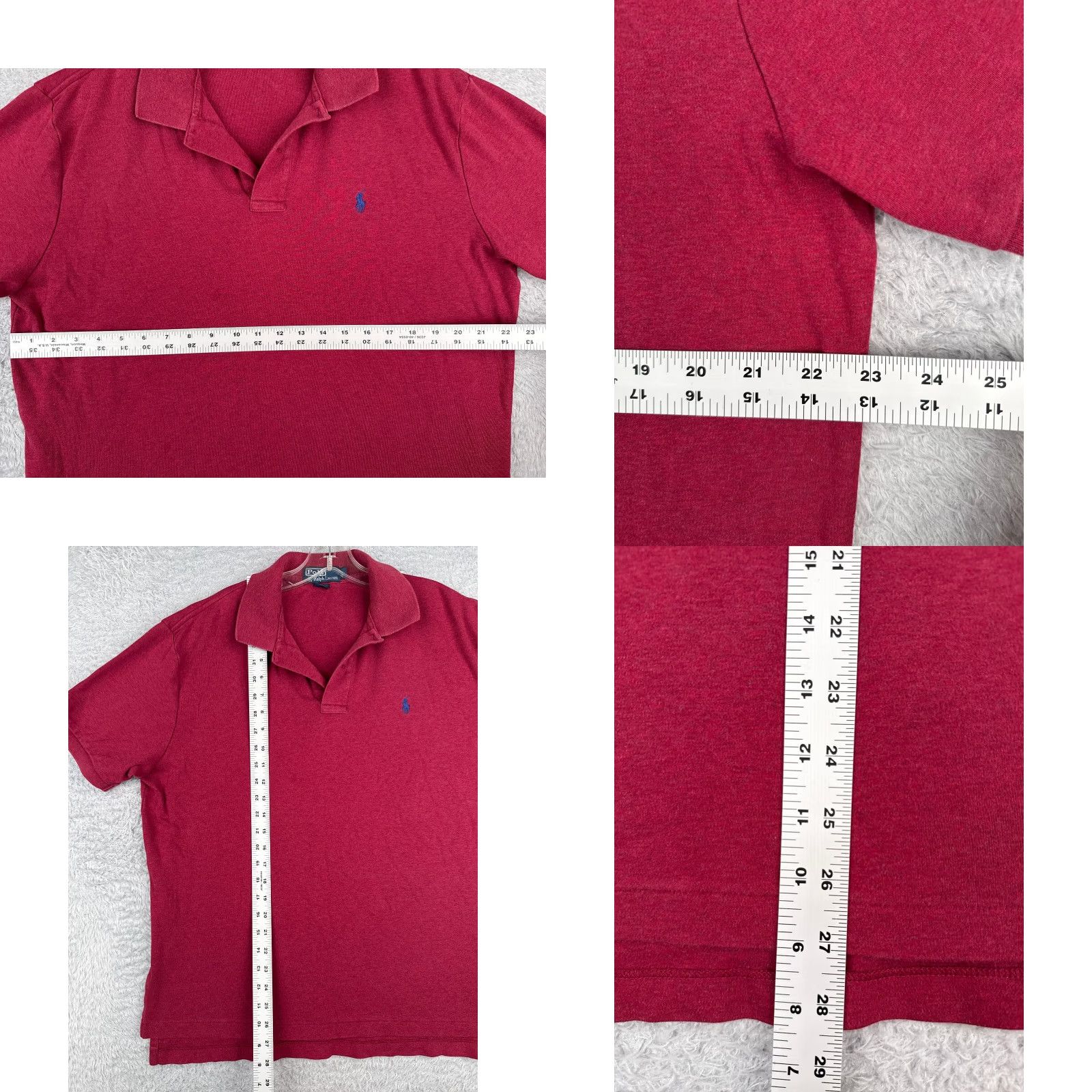Ralph Lauren VINTAGE Polo Ralph Lauren Shirt Men Large Red 100% Cotton Short Sleeve Polo Shirt Mens Red Size US L / EU 52-54 / 3 - 8 Thumbnail