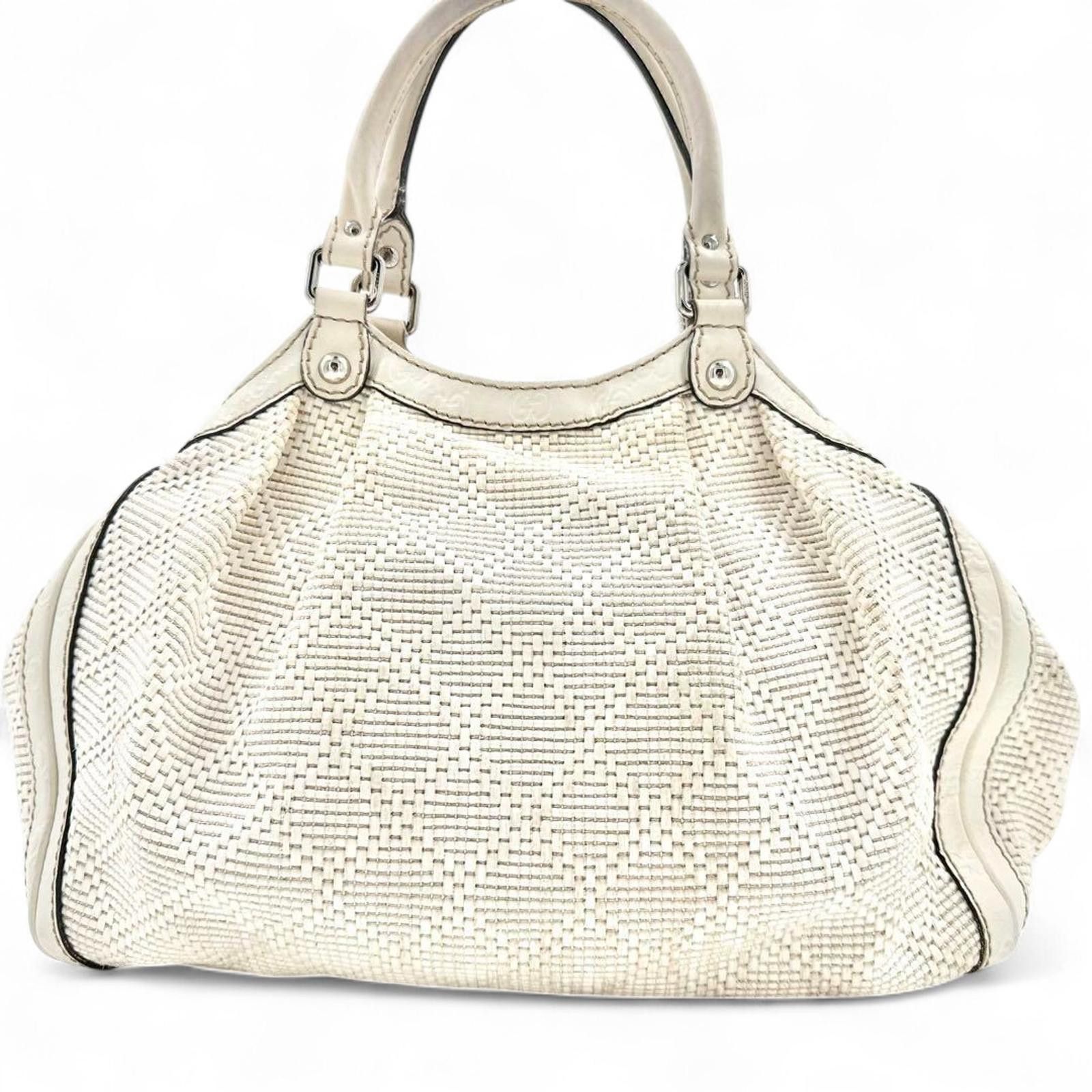 Gucci Gucci - White Leather Handbag Signature Logo Size ONE SIZE - 3 Thumbnail