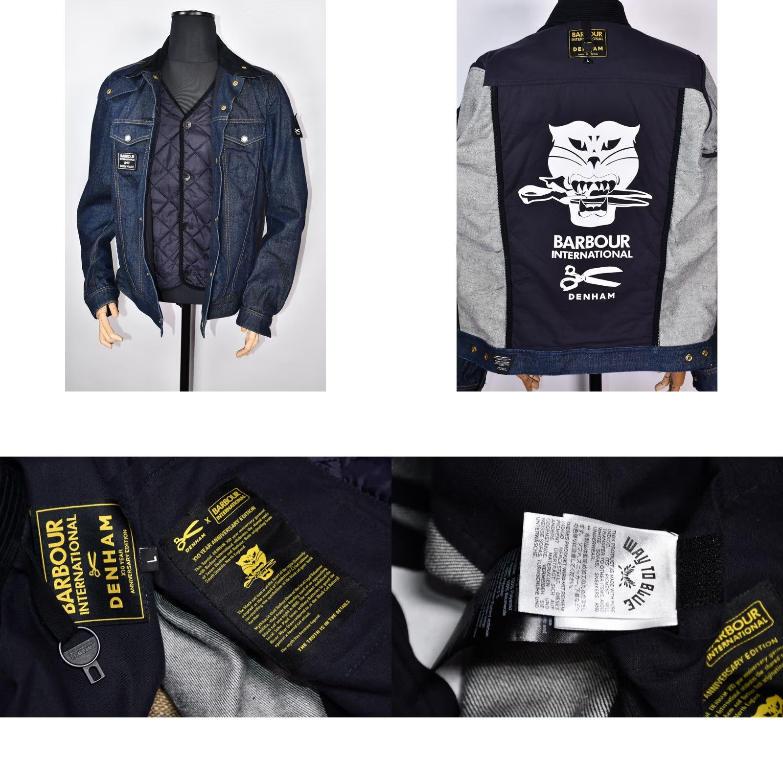 Barbour Barbour International X Denham X10 Year Anniversary Denim South Jacket L Men Regular Blue 100% Cotton Denim Jacket Jeans-style Vintage: No Size US L / EU 52-54 / 3 - 9 Thumbnail