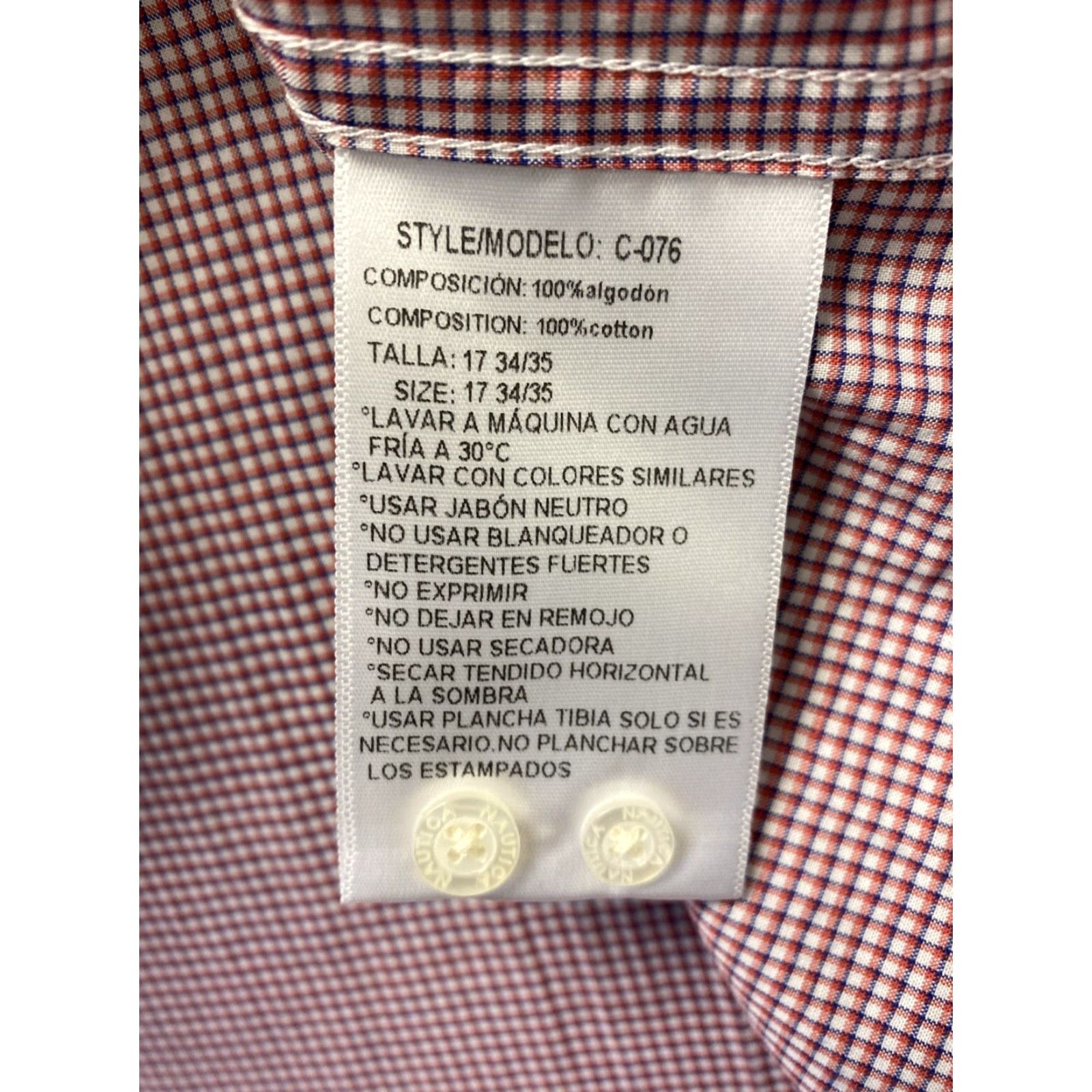Nautica Nautica Button Shirt Mens size XL 17 34/35 Red White Long Slv /127-38 Size US XL / EU 56 / 4 - 6 Thumbnail