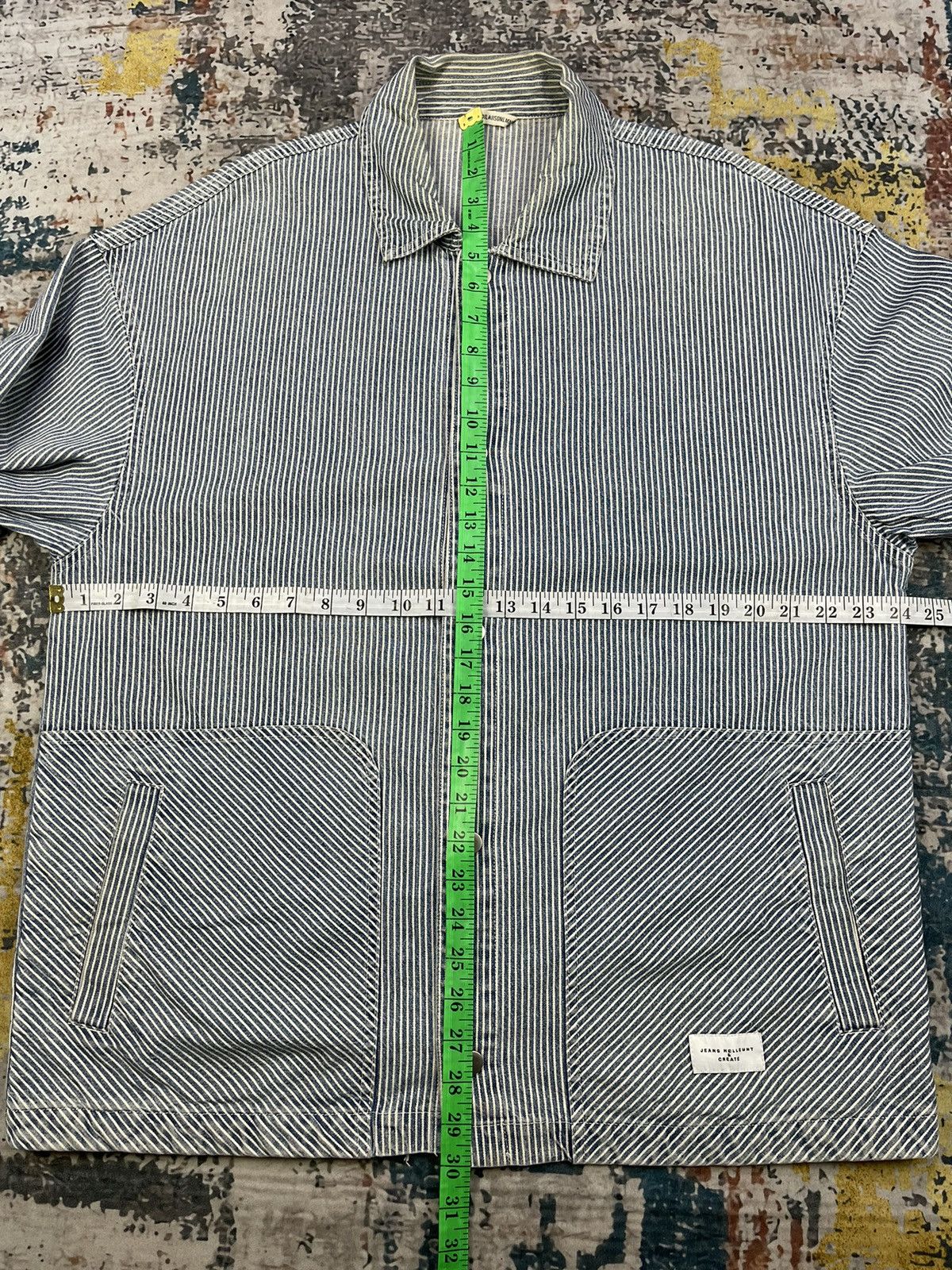 Japanese Brand Jean Helleunt & Create HICKORY STRIPE CHORE Size US XL / EU 56 / 4 - 6 Thumbnail