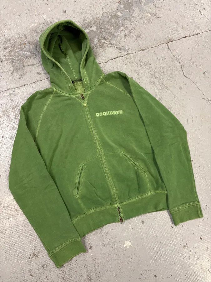 Dsquared2 FW2007 Dsquared2 Green Logo Zip-Up Hoodie Size US L / EU 52-54 / 3 - 4 Thumbnail