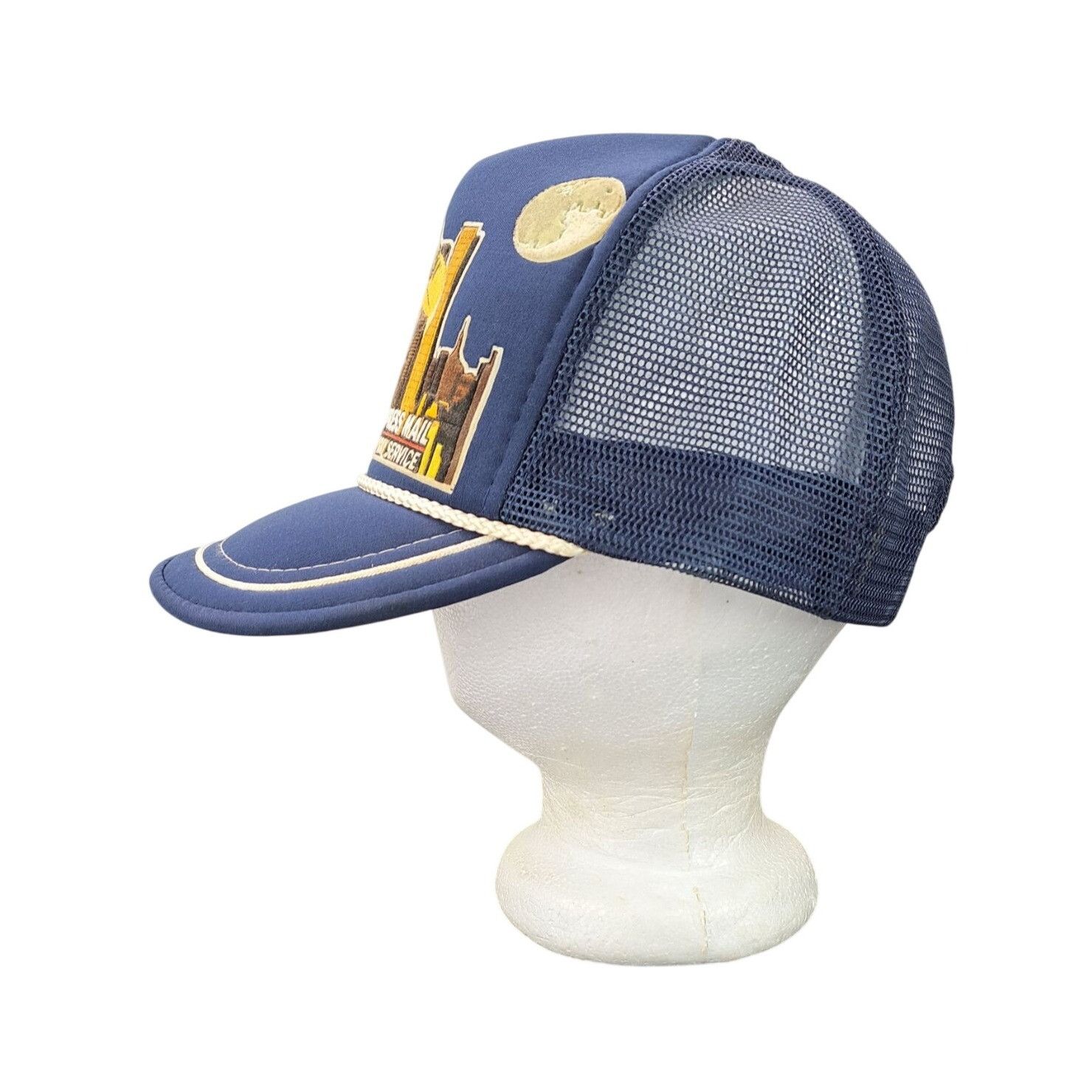 Vintage Vintage USPS Trucker Hat Mail Eagle Blue Mesh Snapback Size ONE SIZE - 6 Thumbnail
