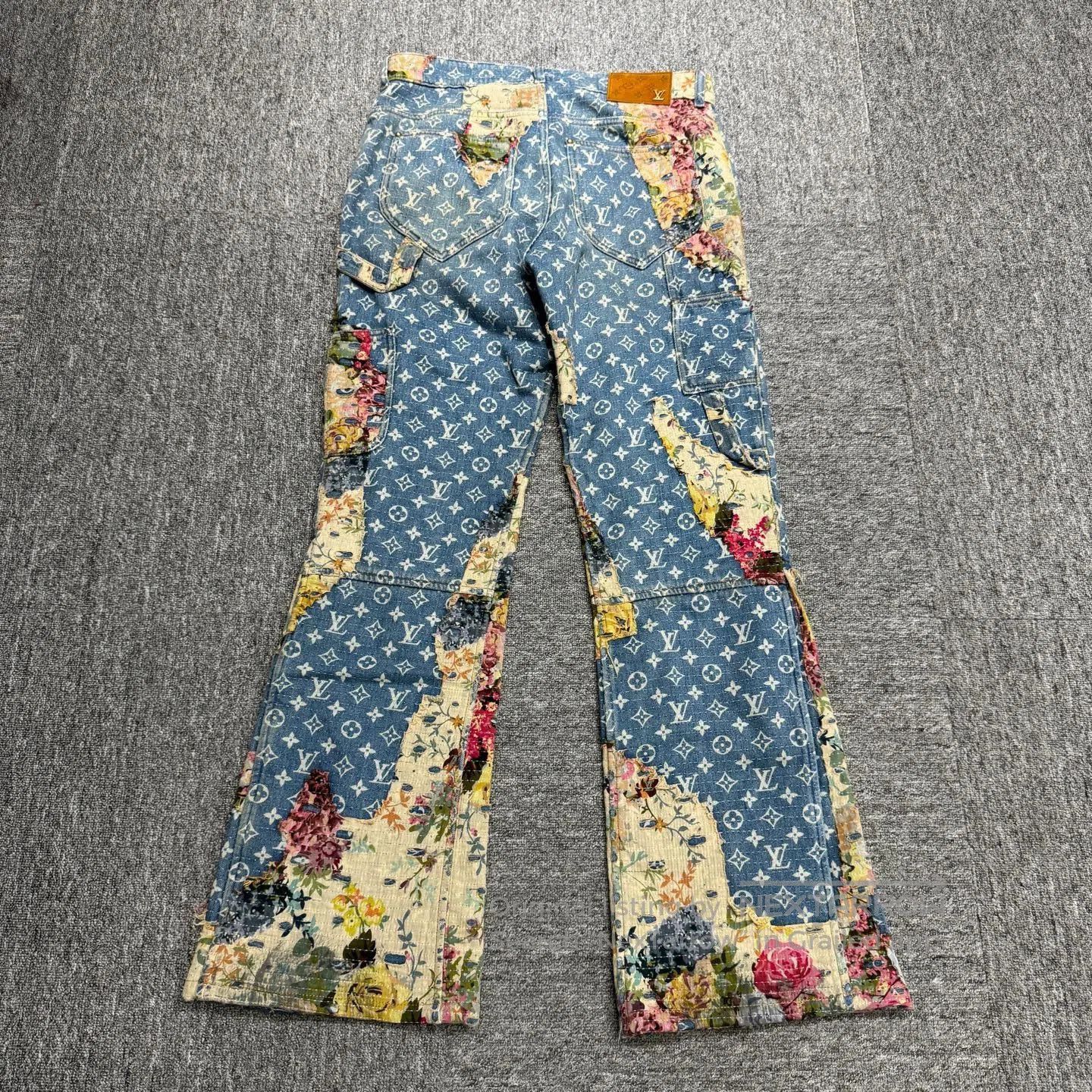 Louis Vuitton Multi-Colored Floral Patchwork Wide-Leg Pants. Size US 32 / EU 48 - 5 Thumbnail