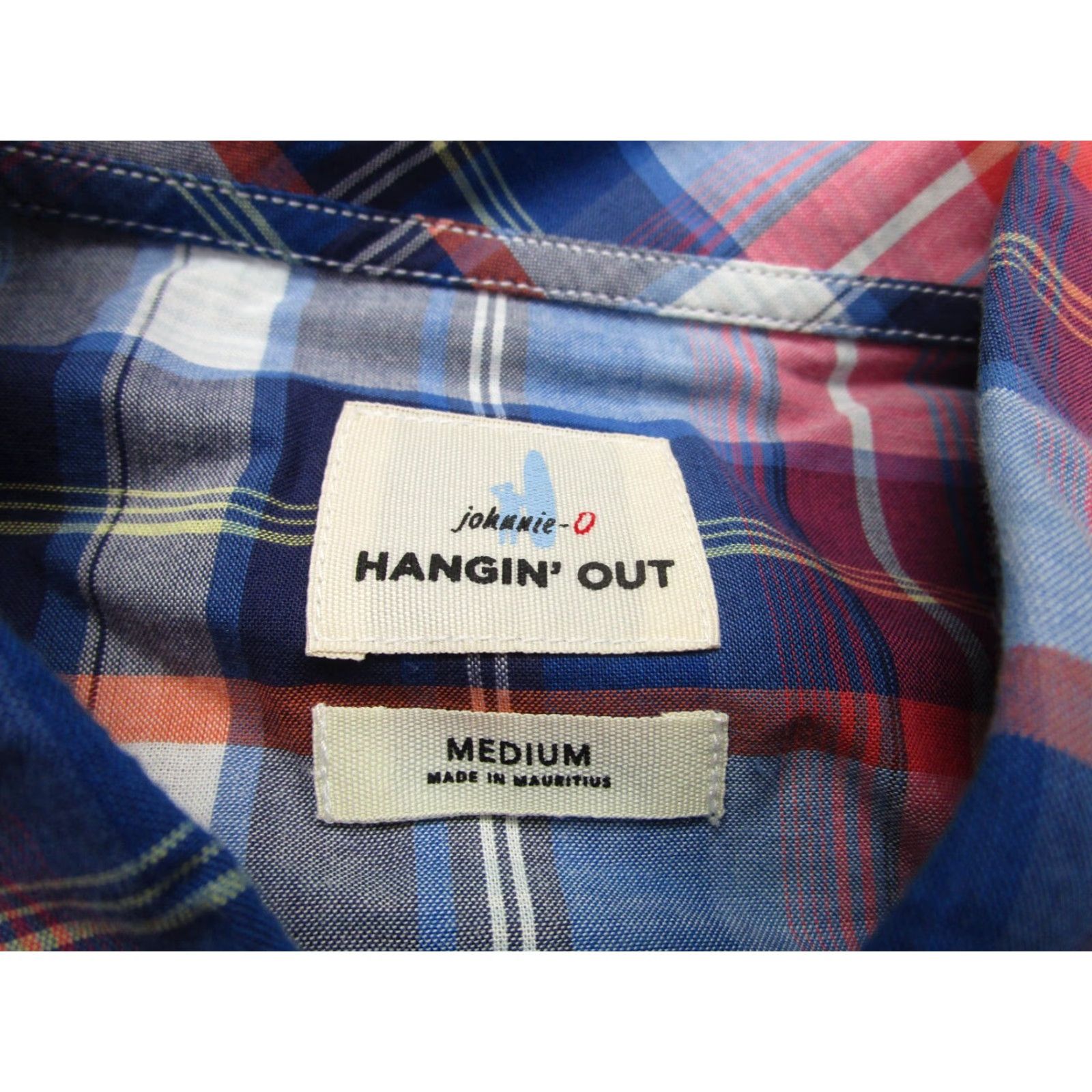 johnnie-O johnnie-O Shirt Mens Medium Button-Down Plaid Cotton Casual Adult Blue Size US M / EU 48-50 / 2 - 6 Thumbnail