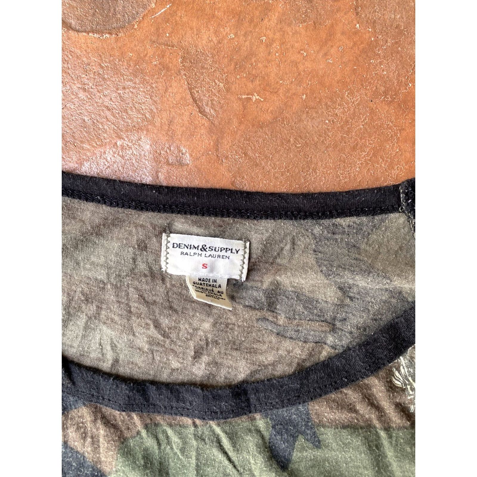 Vintage Denim & Supply Ralph Lauren Camo Cow Skull Raglan Shirt Womens Small Size S / US 4 / IT 40 - 2 Thumbnail