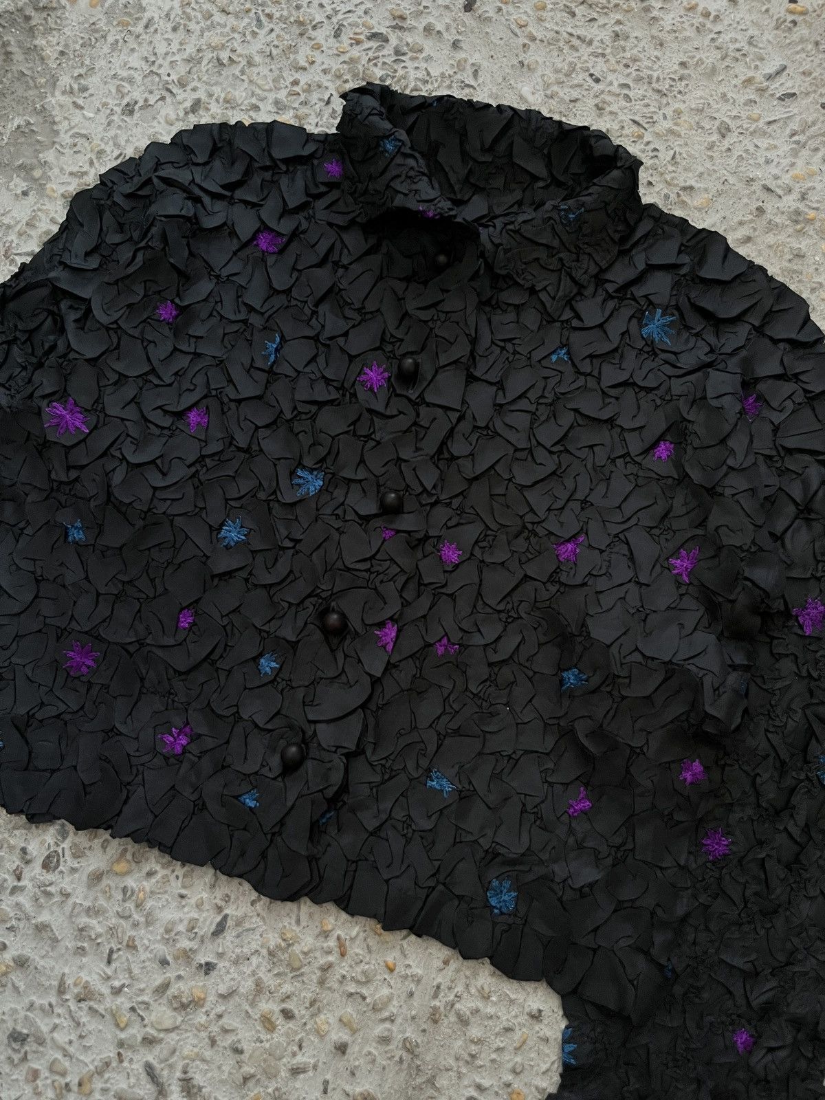 Issey Miyake Crinkled Pleated Cropped Polo Size S / US 4 / IT 40 - 5 Thumbnail