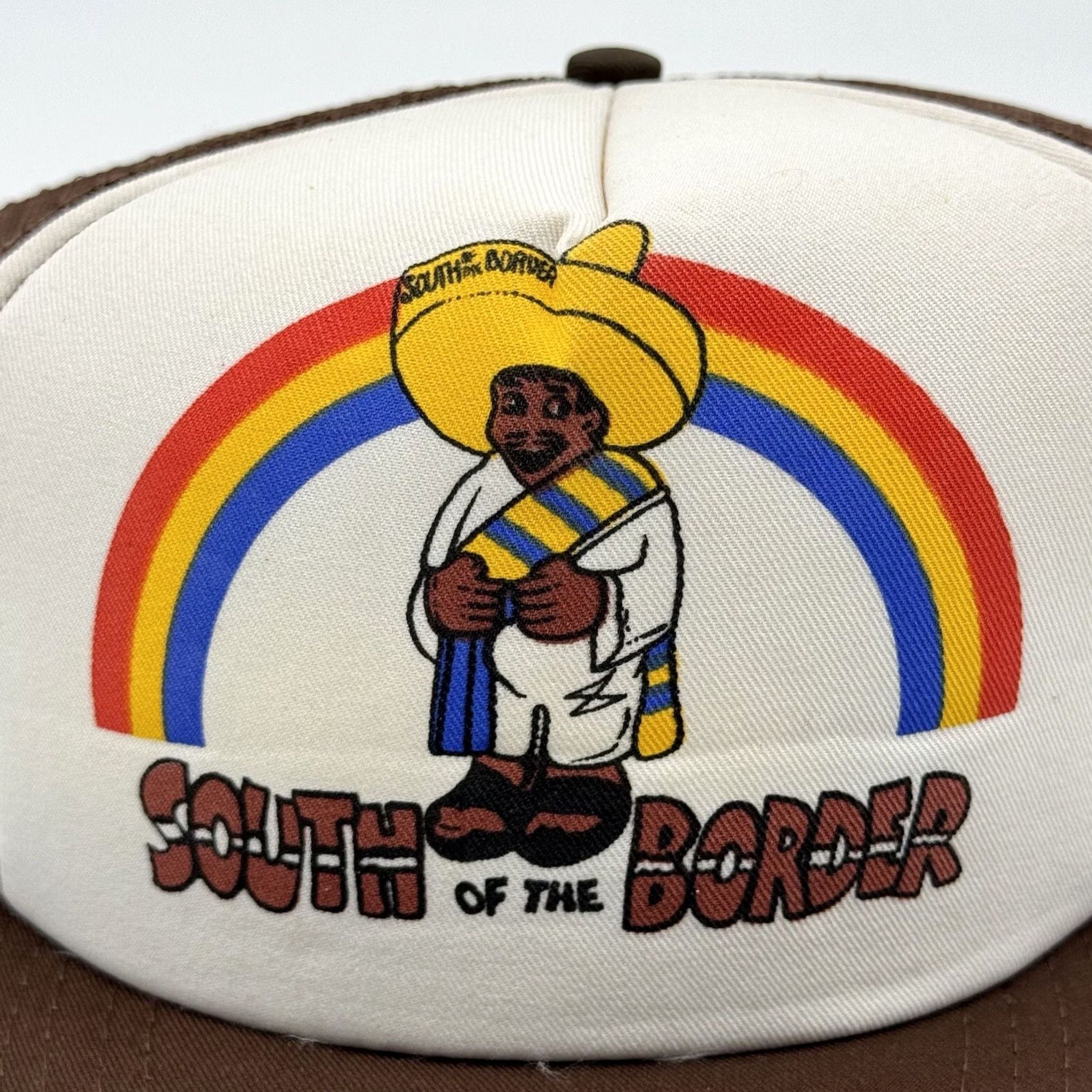 Rainbow VINTAGE South of the Border Snapback Trucker Hat Pedro Rainbow Cartoon 80s SOCAL Brown Size ONE SIZE - 2 Thumbnail
