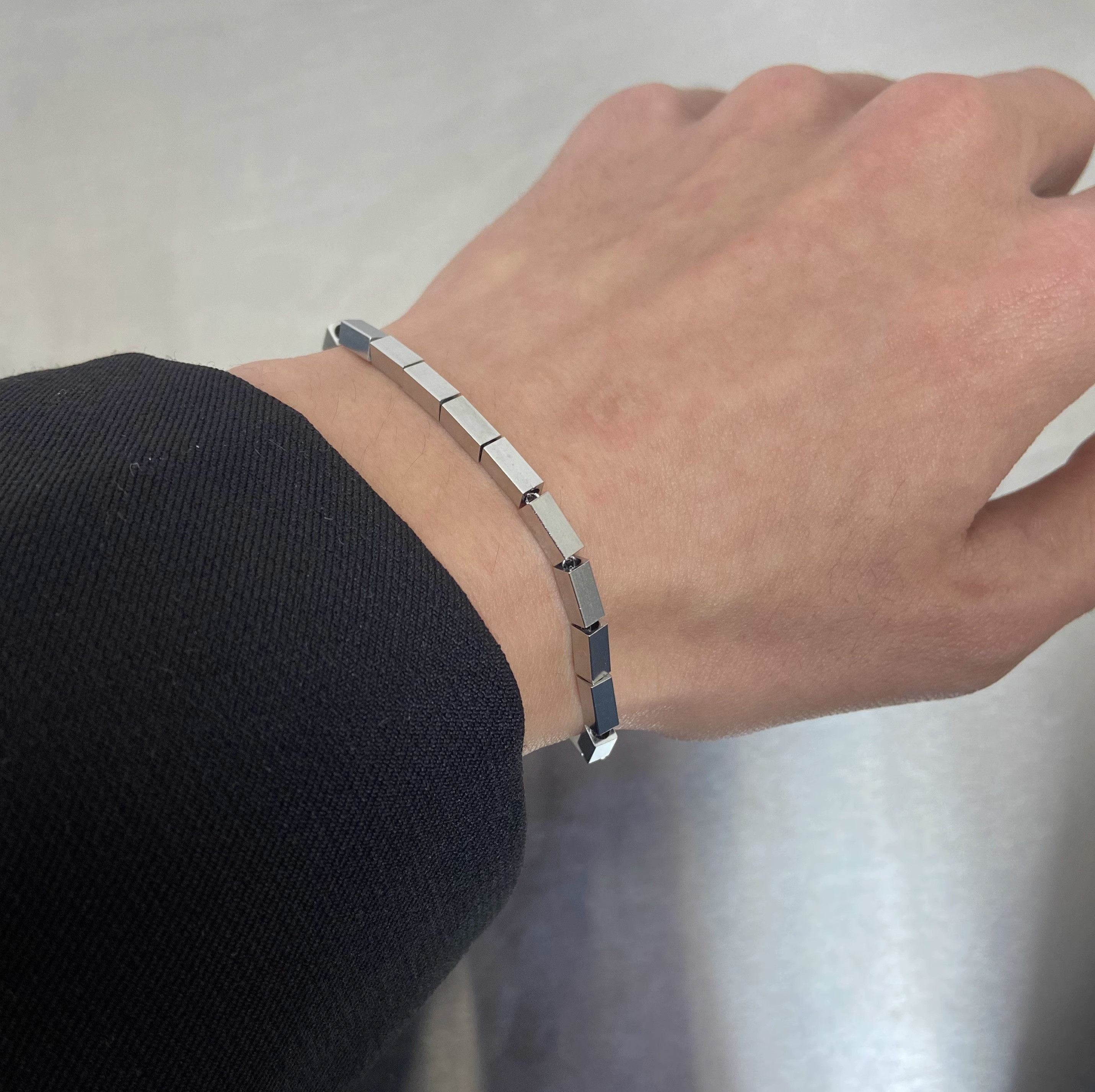 Jewelry × Vintage Simple square men's hip hop titanium steel bracelet Size ONE SIZE - 1 Thumbnail