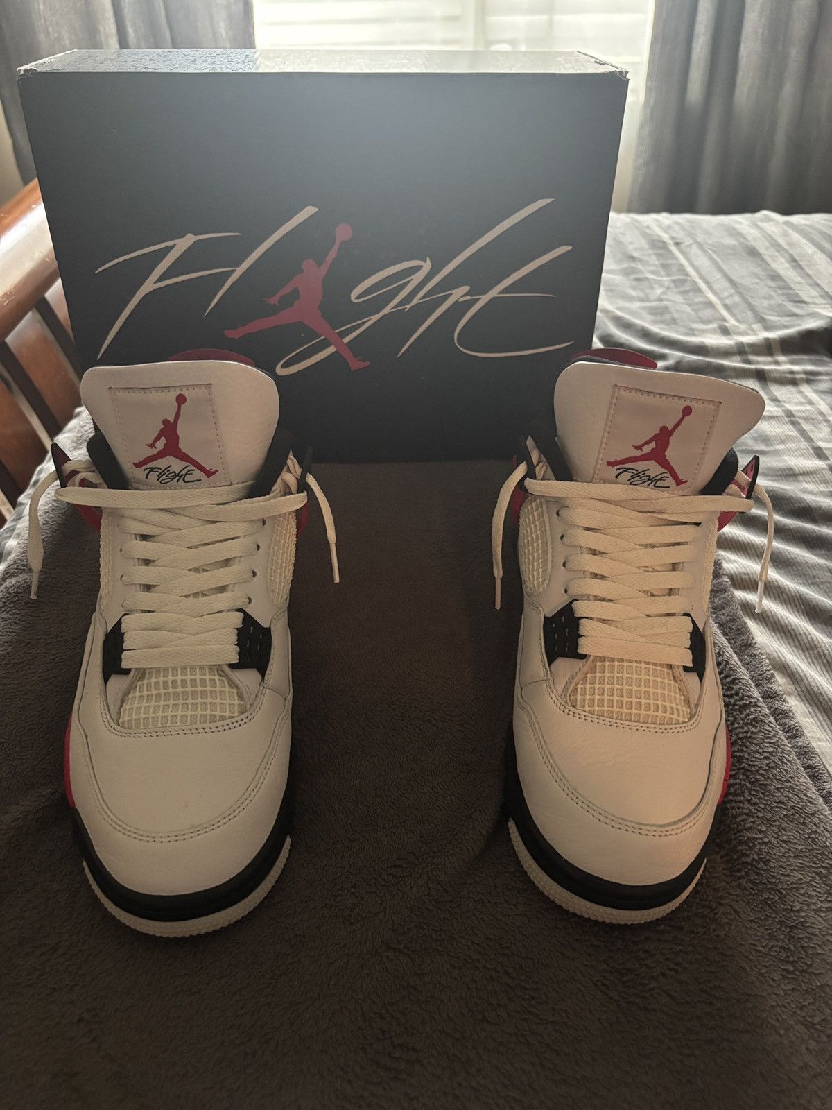 Jordan Brand Air Jordan 4 Retro Red Cement Size US 10 / EU 43 - 8 Thumbnail