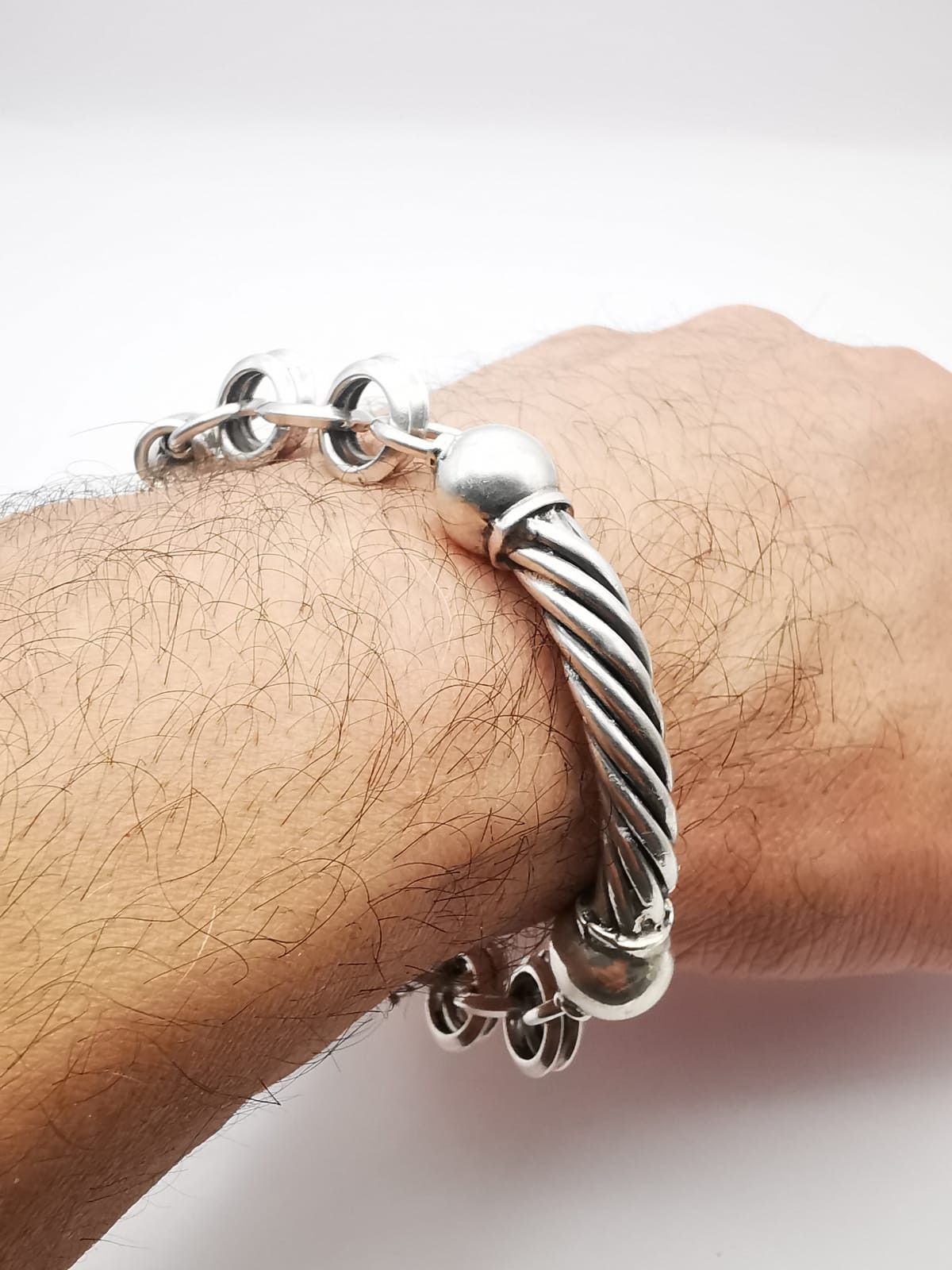 Sterling Silver Vintage jewelry Bracelet 925 Sterling Silver 30,6g Size ONE SIZE - 2 Thumbnail