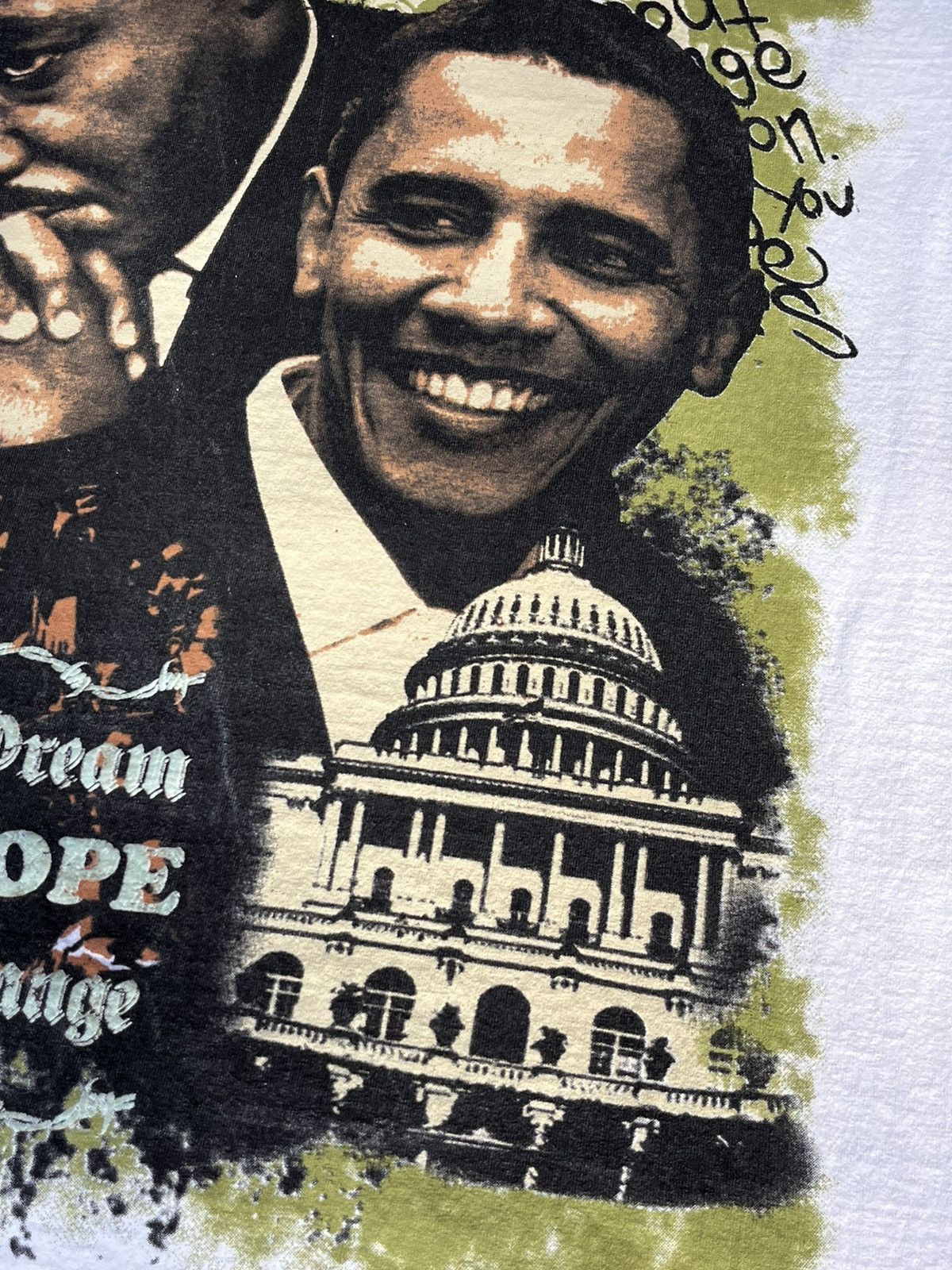 Vintage Vintage 90’s Barack Obama & Martin Luther King T-Shirt Size US XL / EU 56 / 4 - 5 Thumbnail