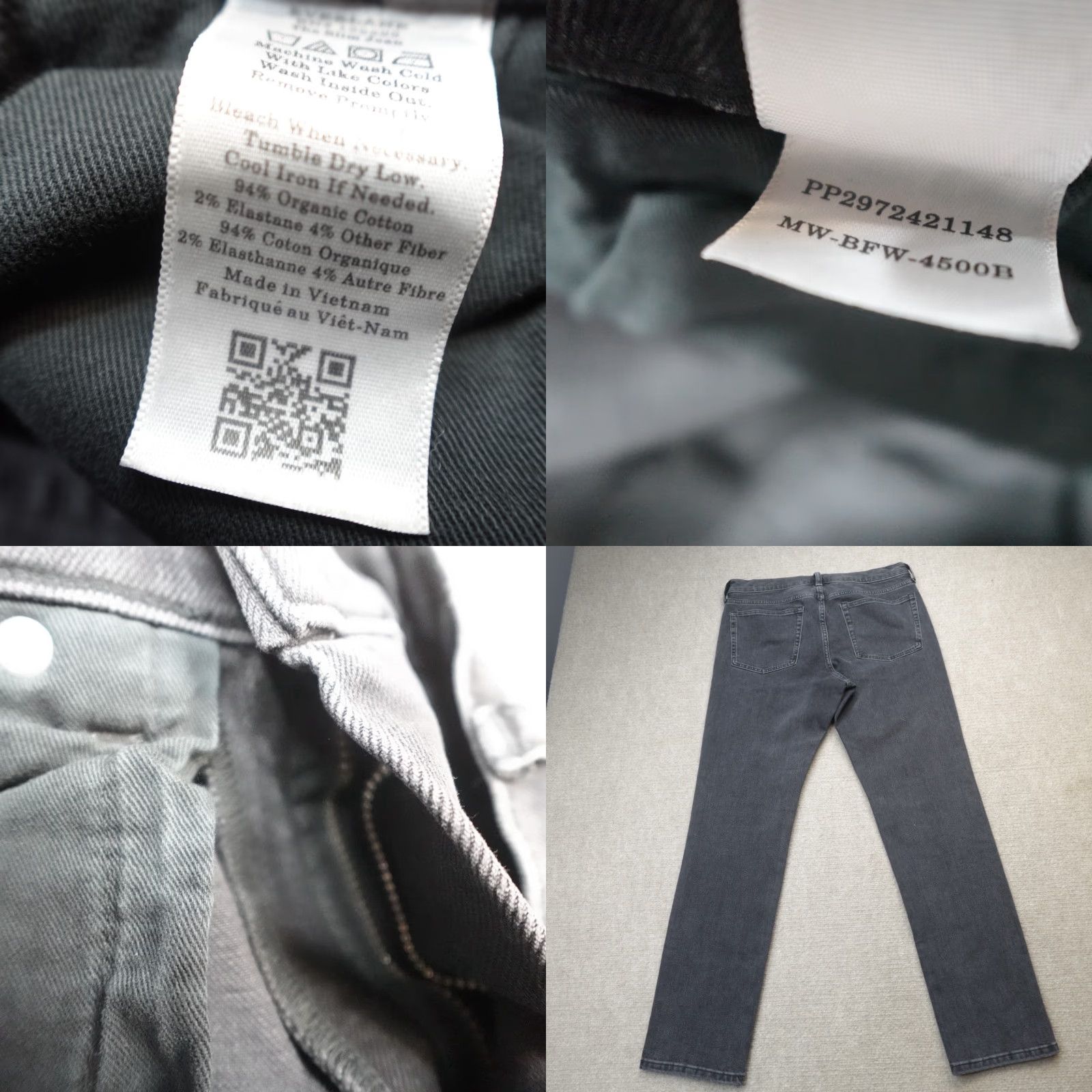 Everlane VINTAGE Everlane Jeans 30 x 28 Black Slim Denim Cotton Blend Belt Loops Regular Men Straight 30x28 Slimming - Jeans - Mens Size US 30 / EU 46 - 8 Thumbnail