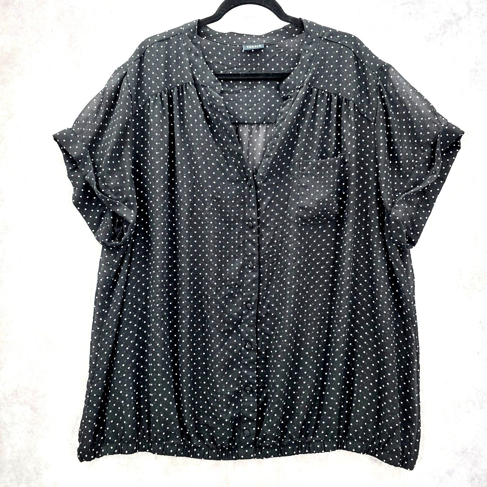 Other Torrid Black Sheer Polka Dot Blouse Shirt Top Plus Size 3XL Size 3XL / US 20-22 - 1 Thumbnail