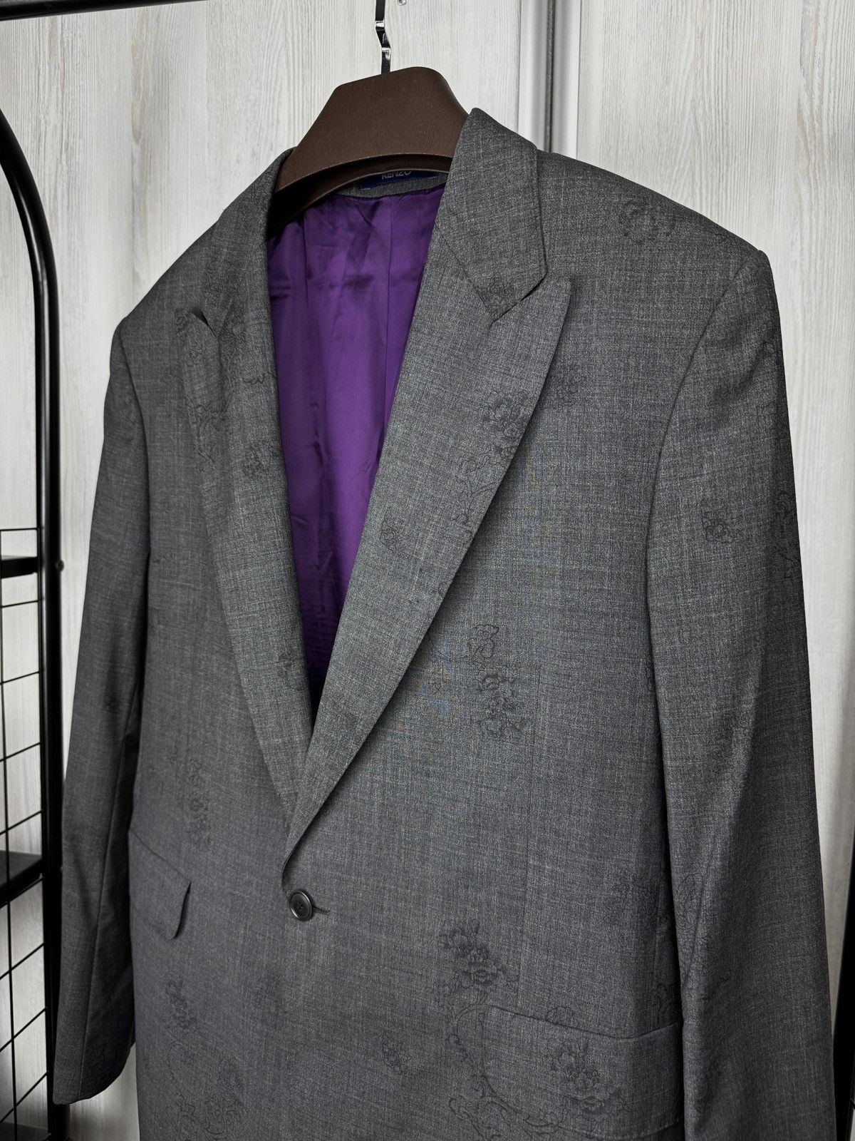 Kenzo Kenzo Baroque Motif Print Gray Wool Blazer size 54 Size 44R - 4 Thumbnail