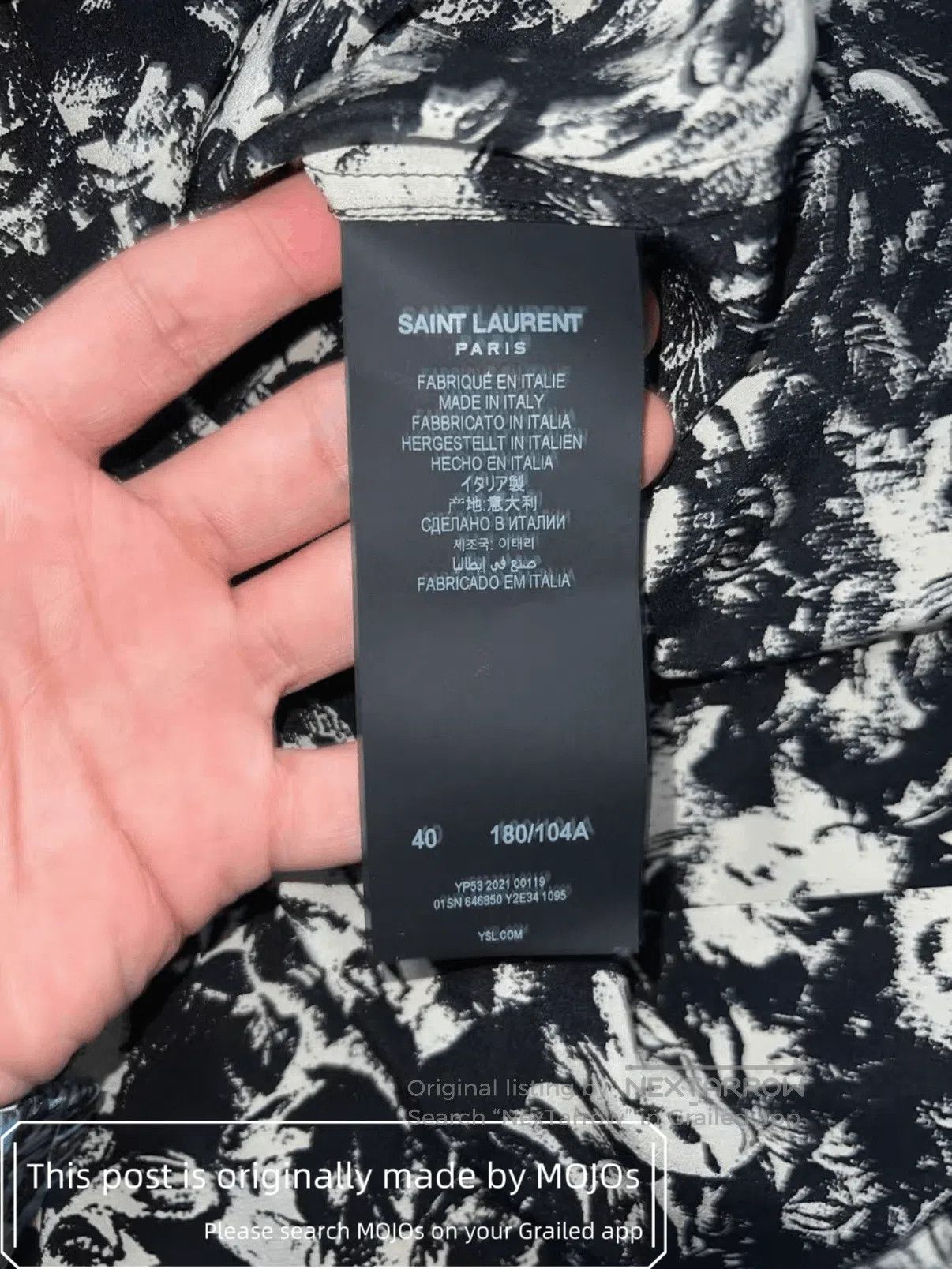 Saint Laurent Paris Sz 40 Saint Laurent Paris 22SS Franch Rose Shirt mojos1502. Size US L / EU 52-54 / 3 - 6 Thumbnail