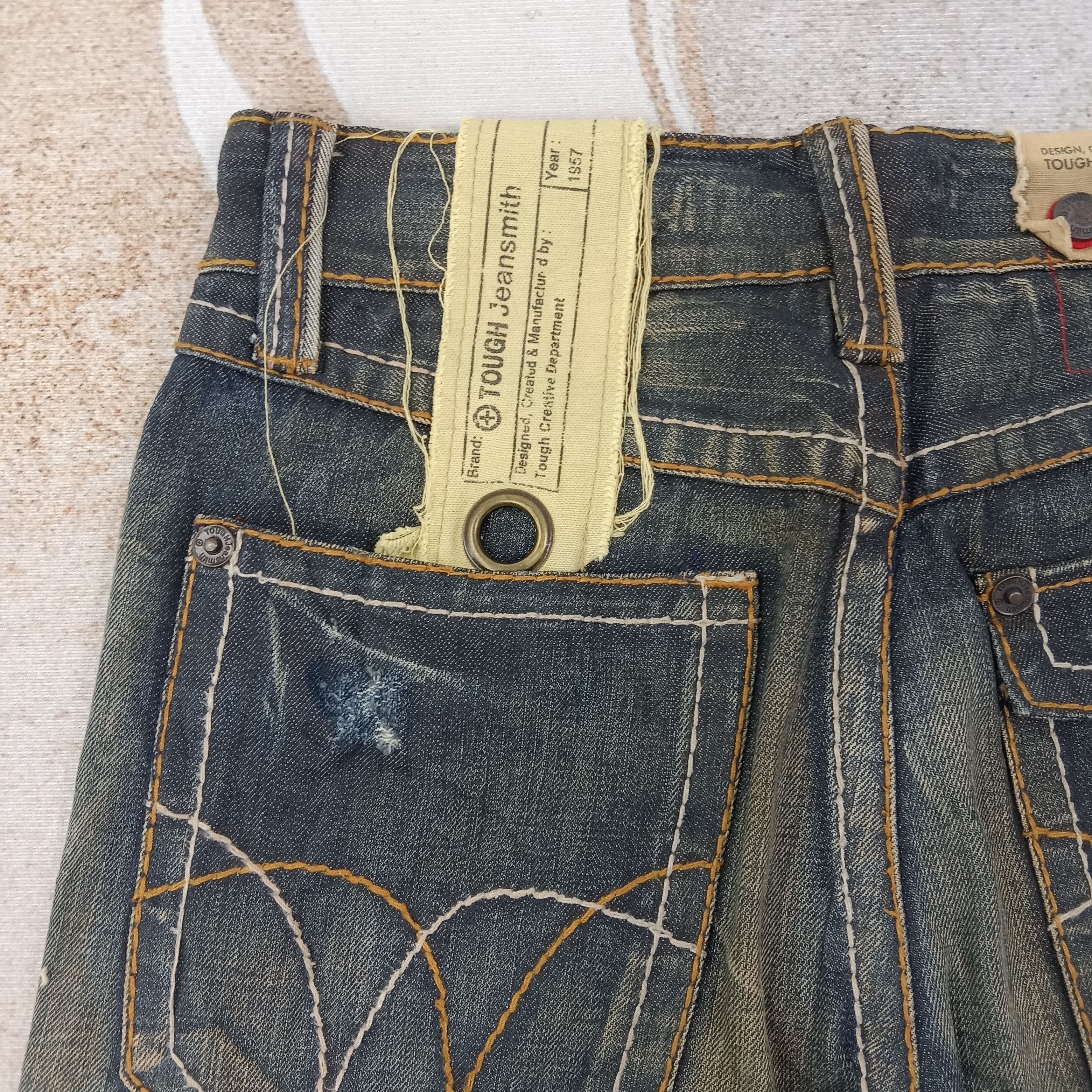Vintage Tough Jeansmith Streetwear Patches Denim Jeans C258N18 Size US 32 / EU 48 - 8 Thumbnail