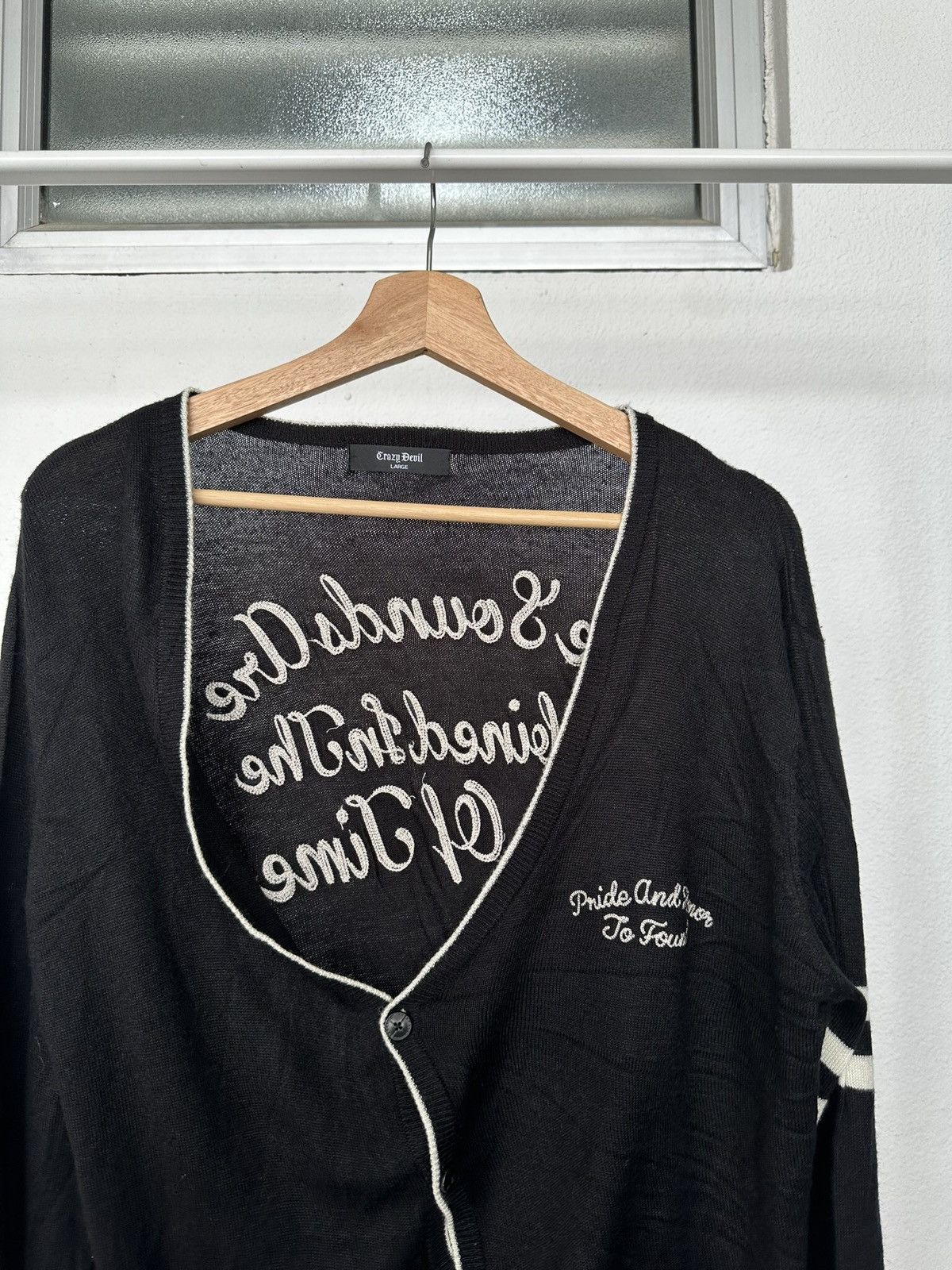 If Six Was Nine Y2k Crazy Devil unsymmetrical light wool cardigan Size US L / EU 52-54 / 3 - 10 Thumbnail