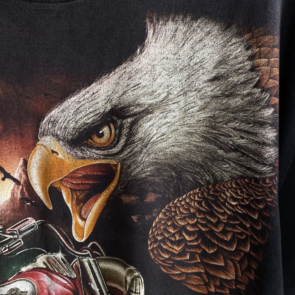 Harley Davidson Vintage Harley Davidson Style Overprinted Eagle Logo 90’s te Size US L / EU 52-54 / 3 - 3 Thumbnail