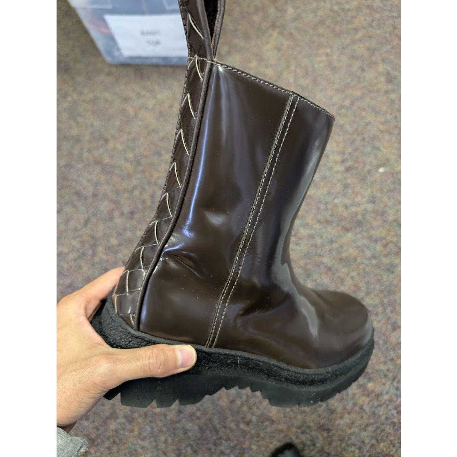 Bottega Veneta o1rshd1 Texas Calf Highway Ankle Boot in Fondant/Black Size US 12 / EU 45 - 11 Thumbnail