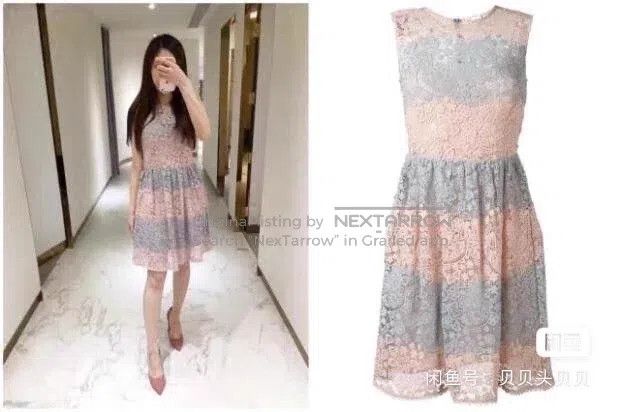 Valentino Valentino Pink and blue lace dress Size S / US 4 / IT 40 - 4 Thumbnail