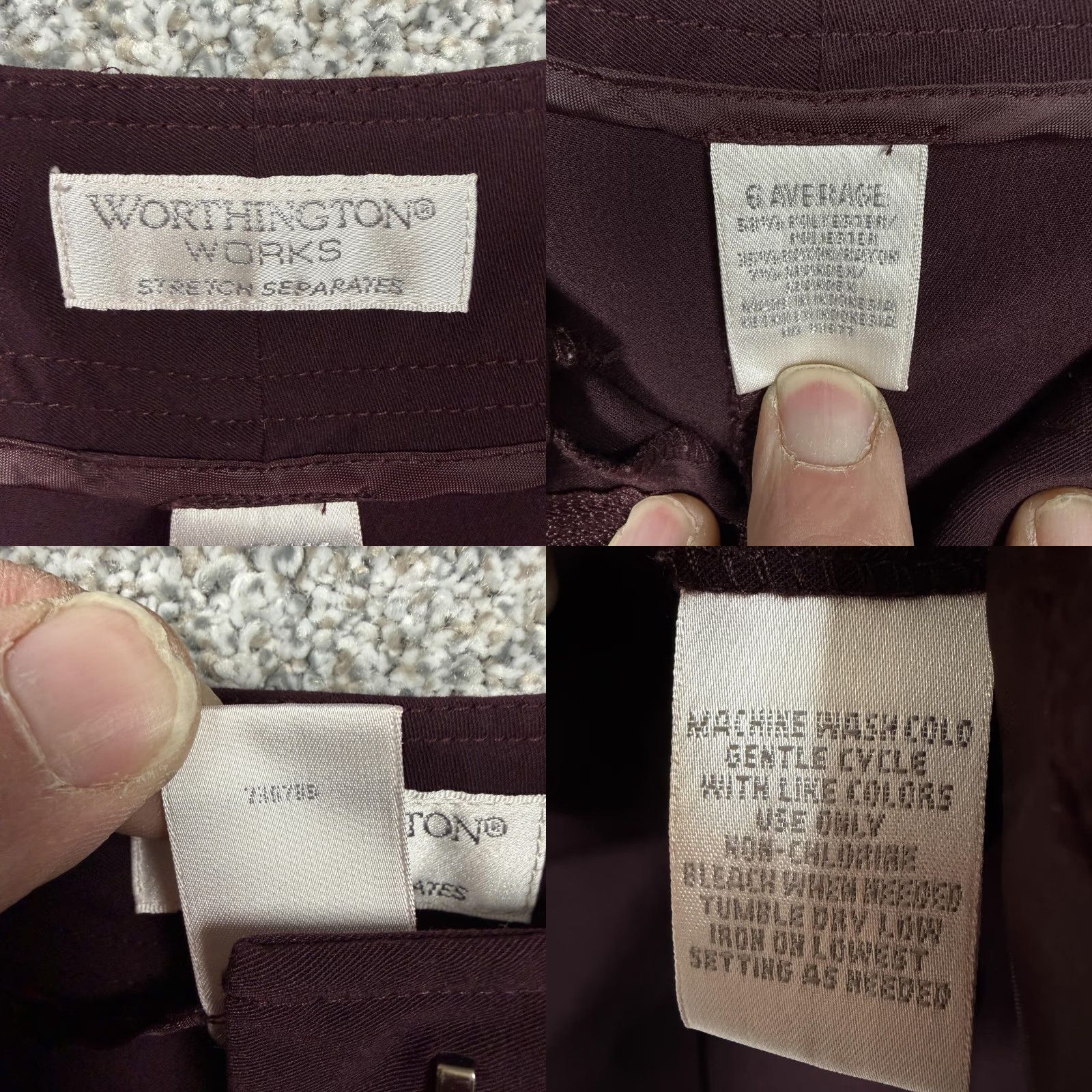 Worthington Worthington Dress Pants Womens 6 Maroon Straight Leg Stretch Office Career Chic Pants Womens Up to date 6 Size 28" / US 6 / IT 42 - 8 Thumbnail