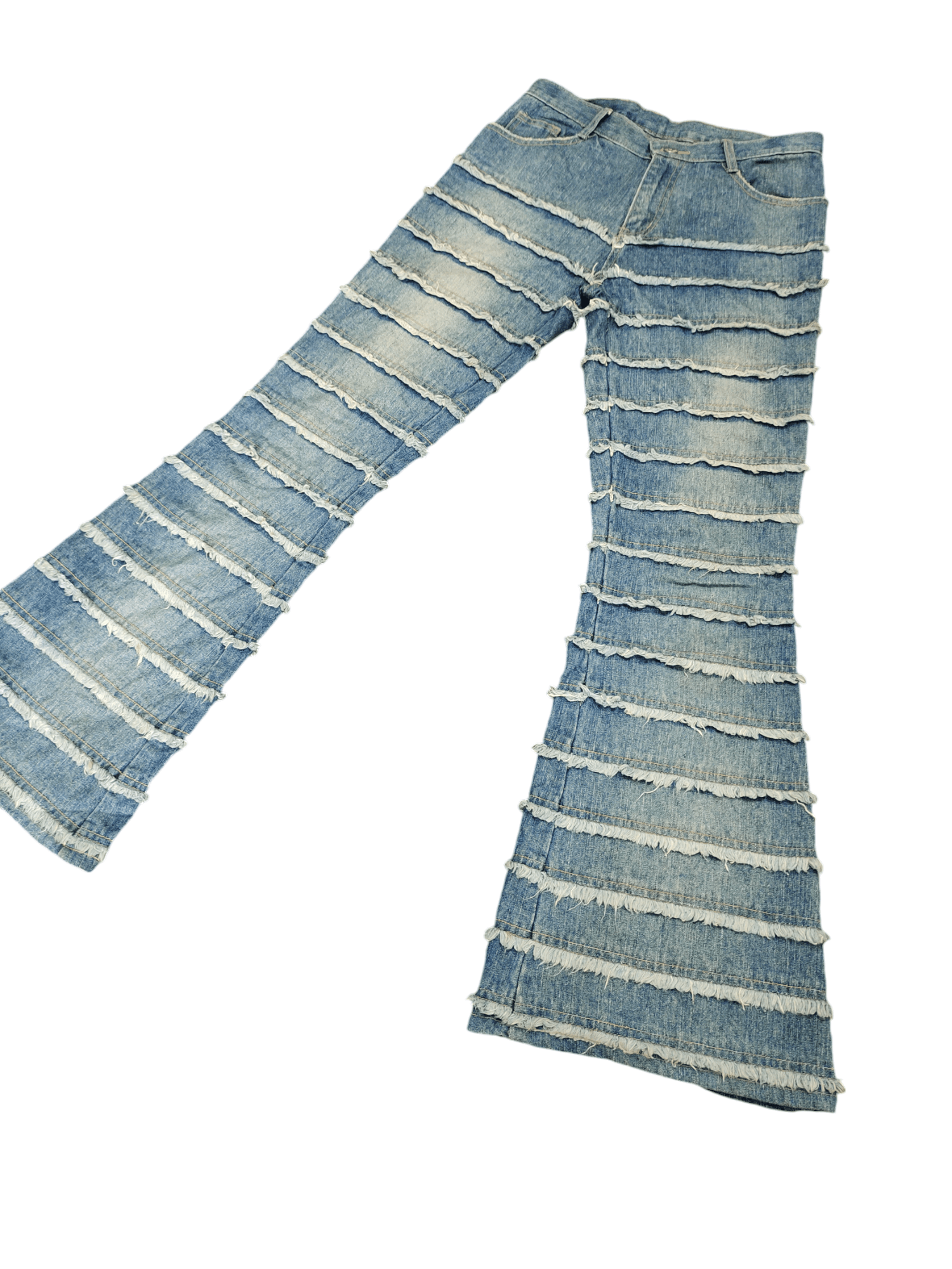 If Six Was Nine Flare Jeans F.T.S Hagi Patchwork Denim Bootcut Hysterics Sty Size US 27 - 1 Thumbnail