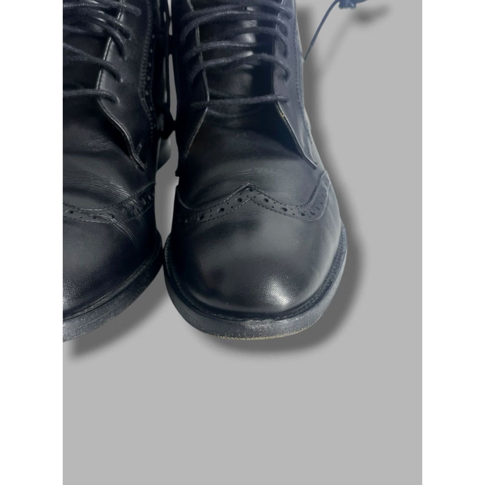 Ralph Lauren Ralph Lauren Collection Purple Label Brenly Black Leather Boots Boots Women 7.5 Black Wingtip Lace Up Leather Sole Vintage No Size US 5 / IT 35 - 6 Thumbnail