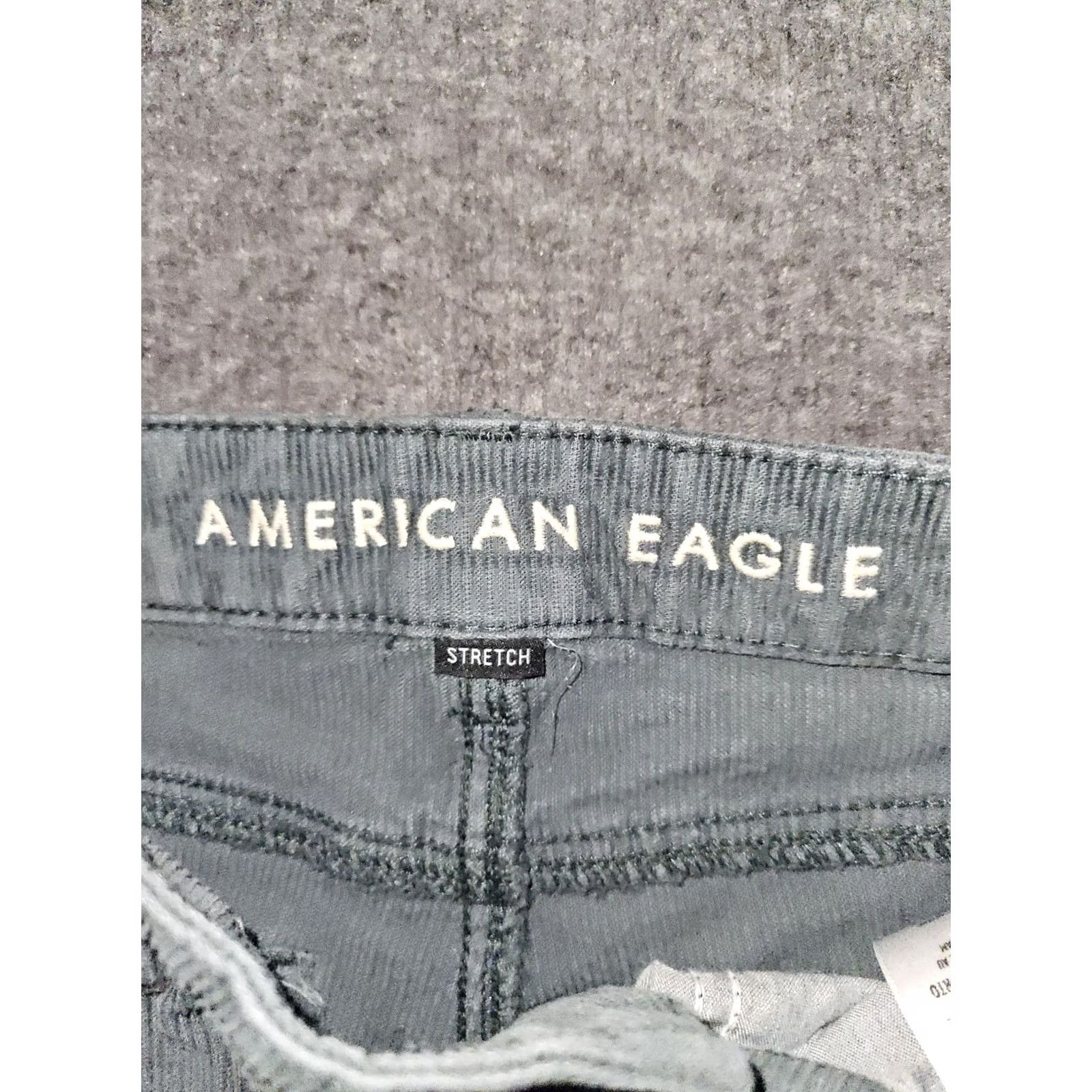 American Eagle Outfitters VINTAGE American Eagle Outfitters Mom Straight Jeans Corduroy Green 00 Short Mid Rise Womens 90s Grunge College Logo Pockets Stretch Solid Size 24" / US 00 / IT 34 - 2 Thumbnail
