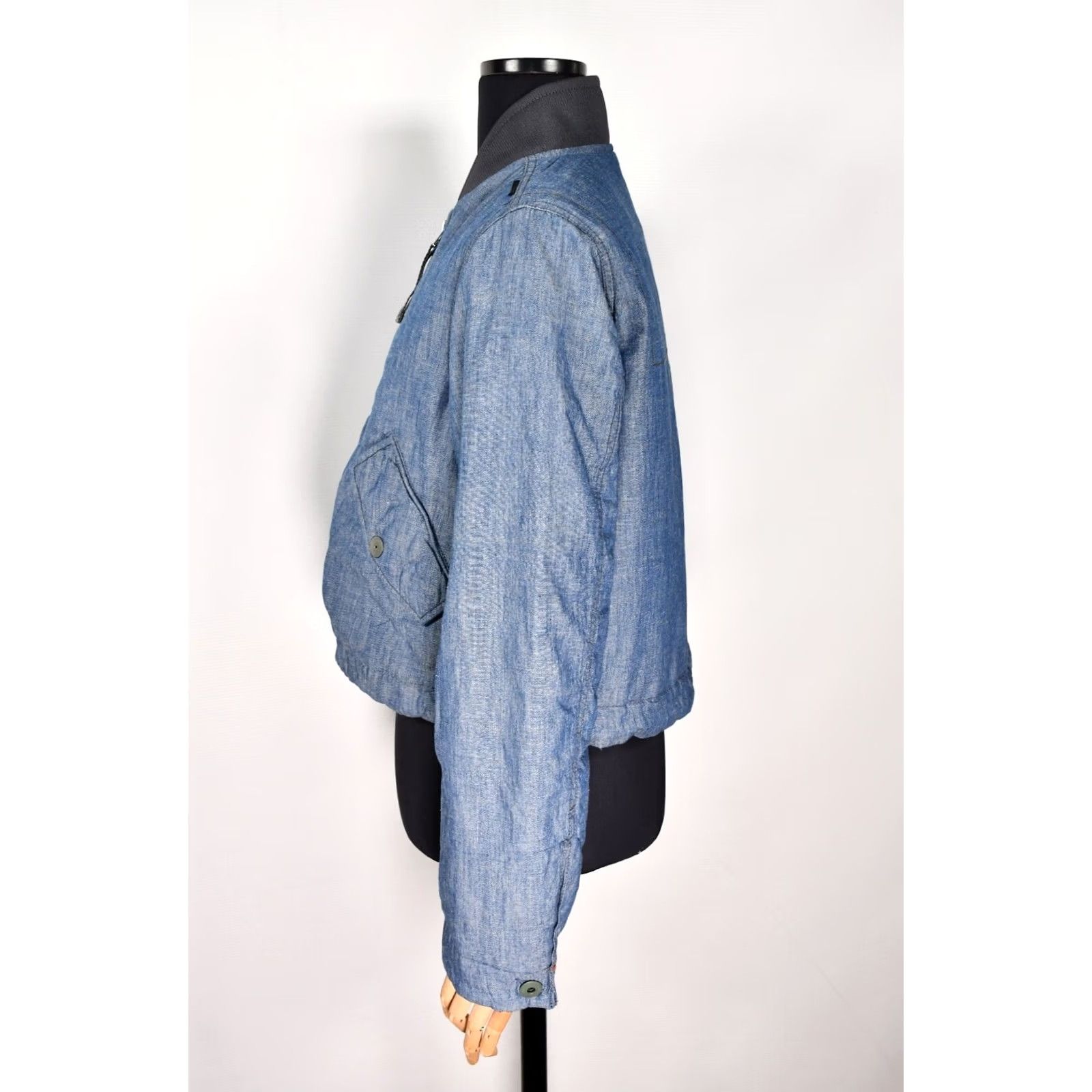 G-Star G-Star Raw Jacket Women's S Chambray Indigo Padded Drawstring Bomber Imperial Chambray Indigo Jacket Women S Size S / US 4 / IT 40 - 4 Thumbnail