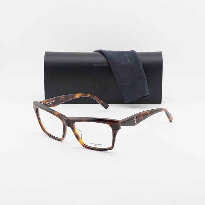 Saint Laurent Paris Saint Laurent SLM104 OPT 003 Eyeglasses Havana 56mm Square Size ONE SIZE - 12 Thumbnail