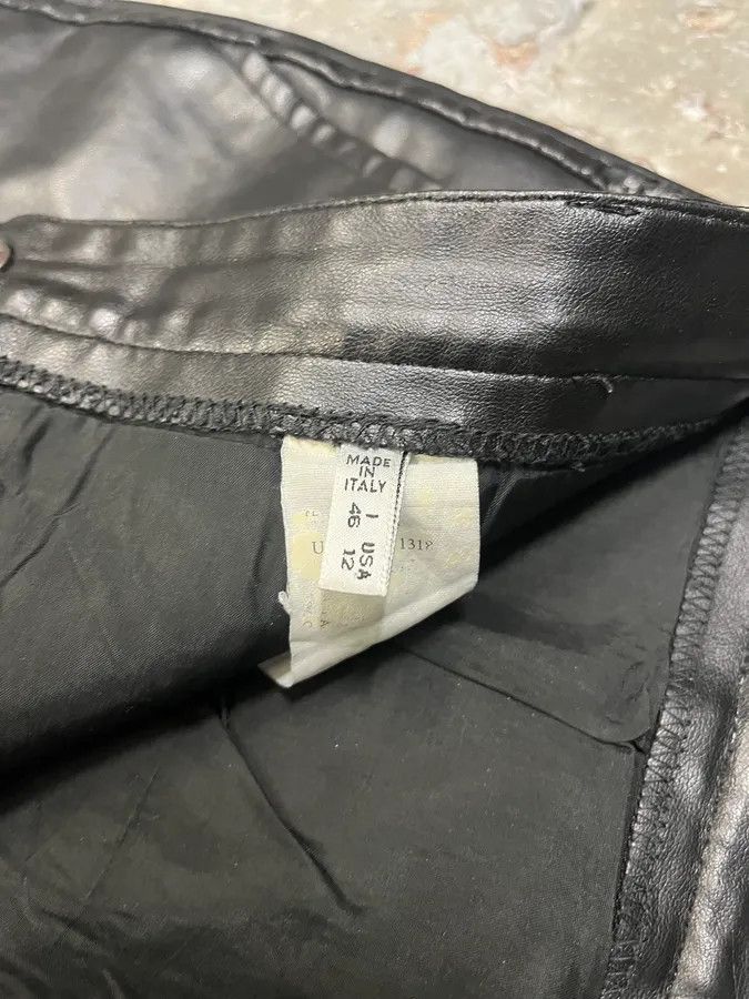 Armani × Vintage 2000s Armani Black Leather Pants Size US 30 / EU 46 - 10 Thumbnail