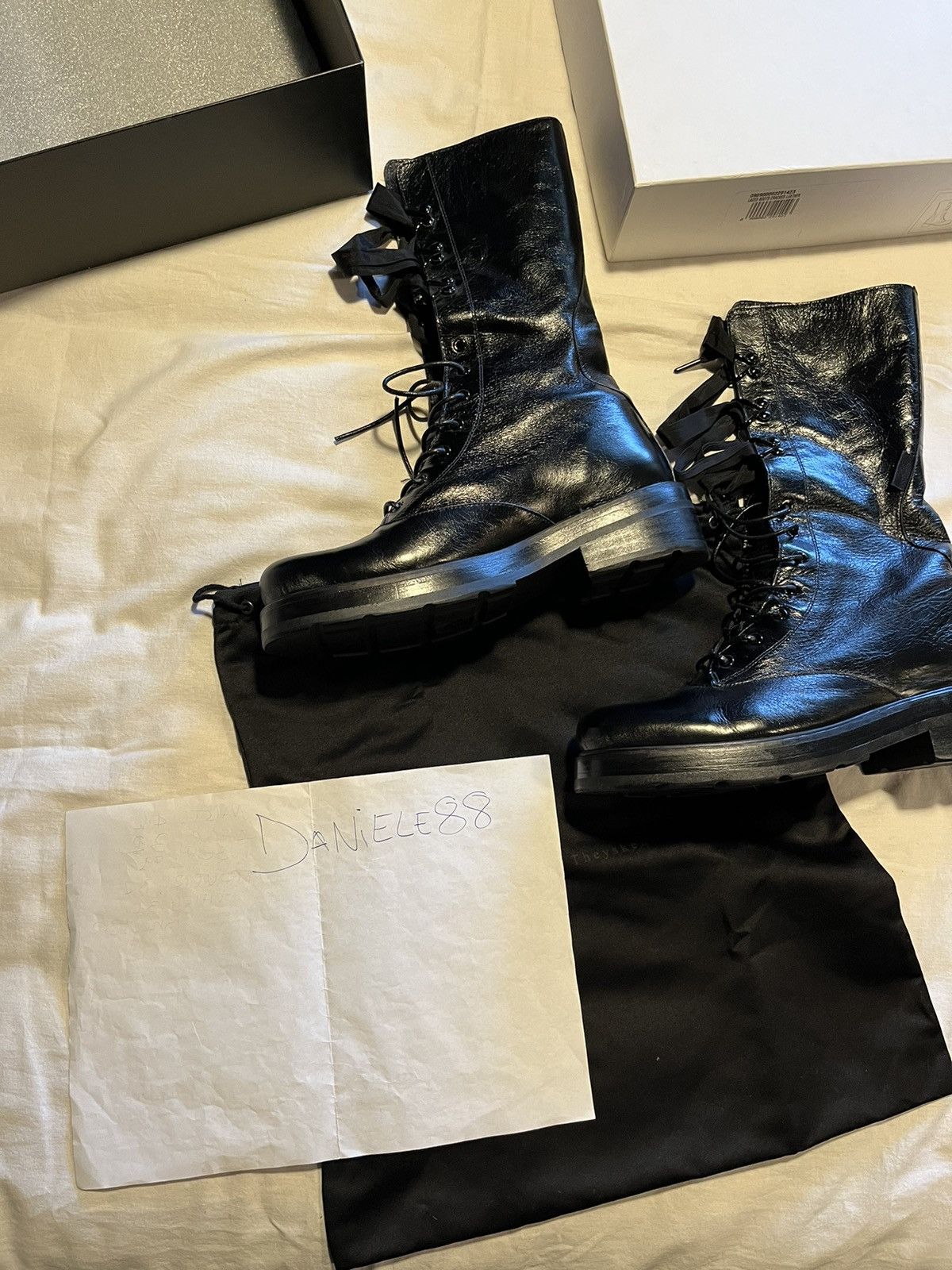 Olivier Theyskens Olivier Theyskens leather combat boots. Size US 10 / IT 40 - 5 Thumbnail