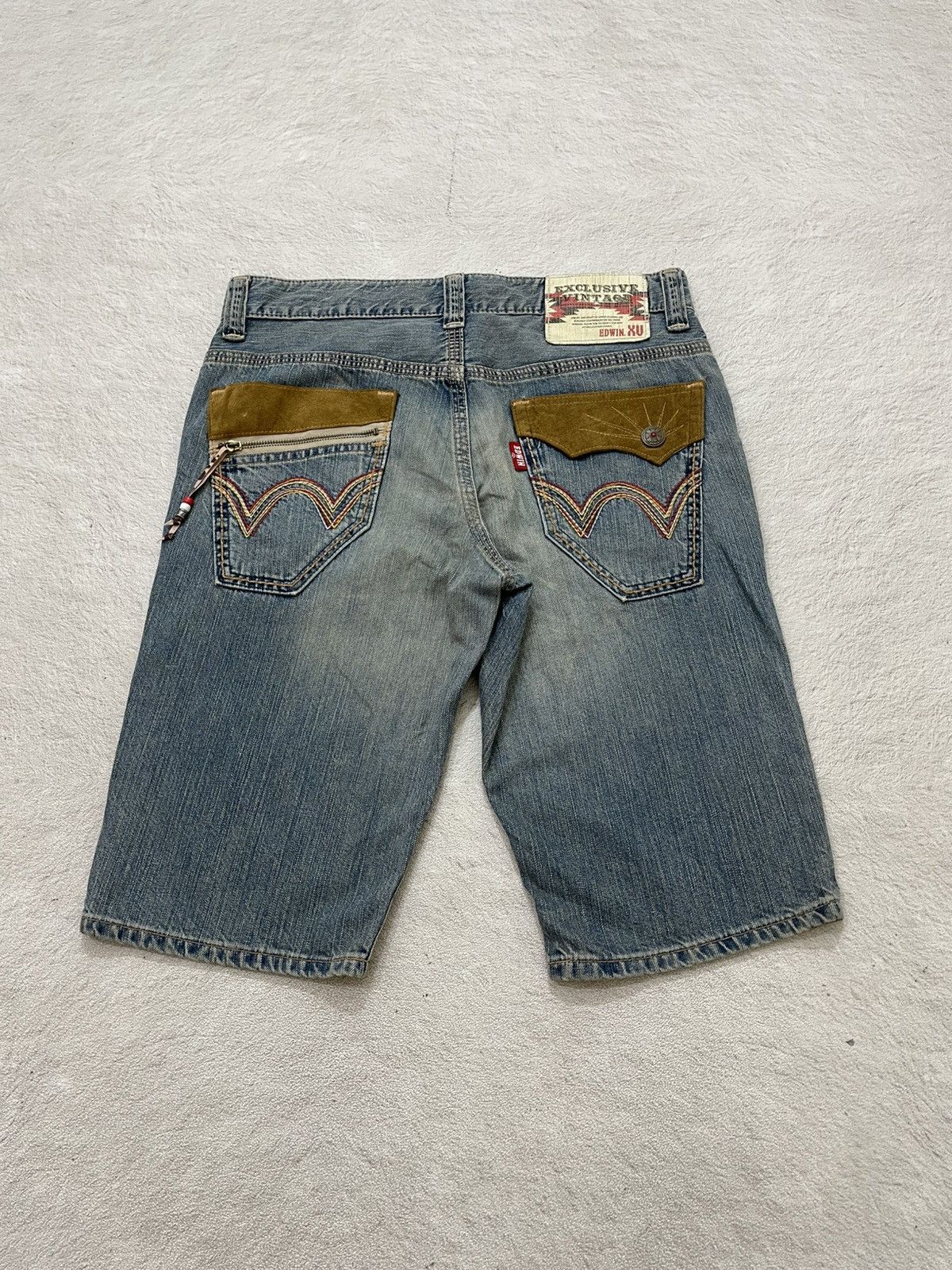 Japanese Brand 2000s Edwin Jorts Blue Jeans Mudwash Mudwash Denim Y2K LGB Size US 34 / EU 50 - 6 Thumbnail
