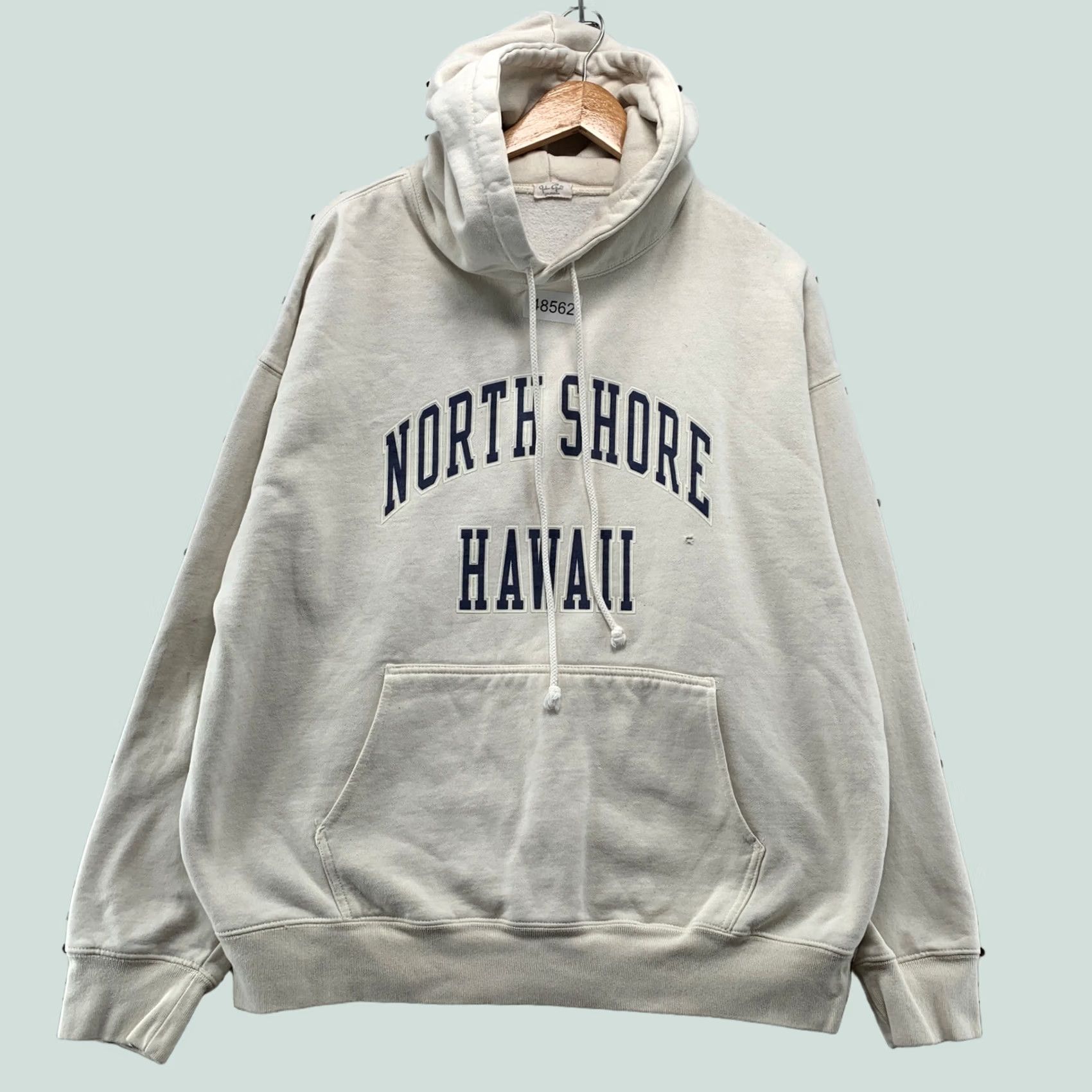 Vintage John Galt Hawaii Hoodie Womens OS Cream North Shore Oversized Sweatshirt Size ONE SIZE - 1 Thumbnail