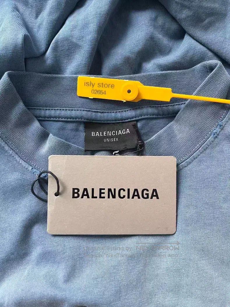 Balenciaga Balenciaga Letter Printed Distressed Round Neck Short Slee Size US S / EU 44-46 / 1 - 5 Thumbnail