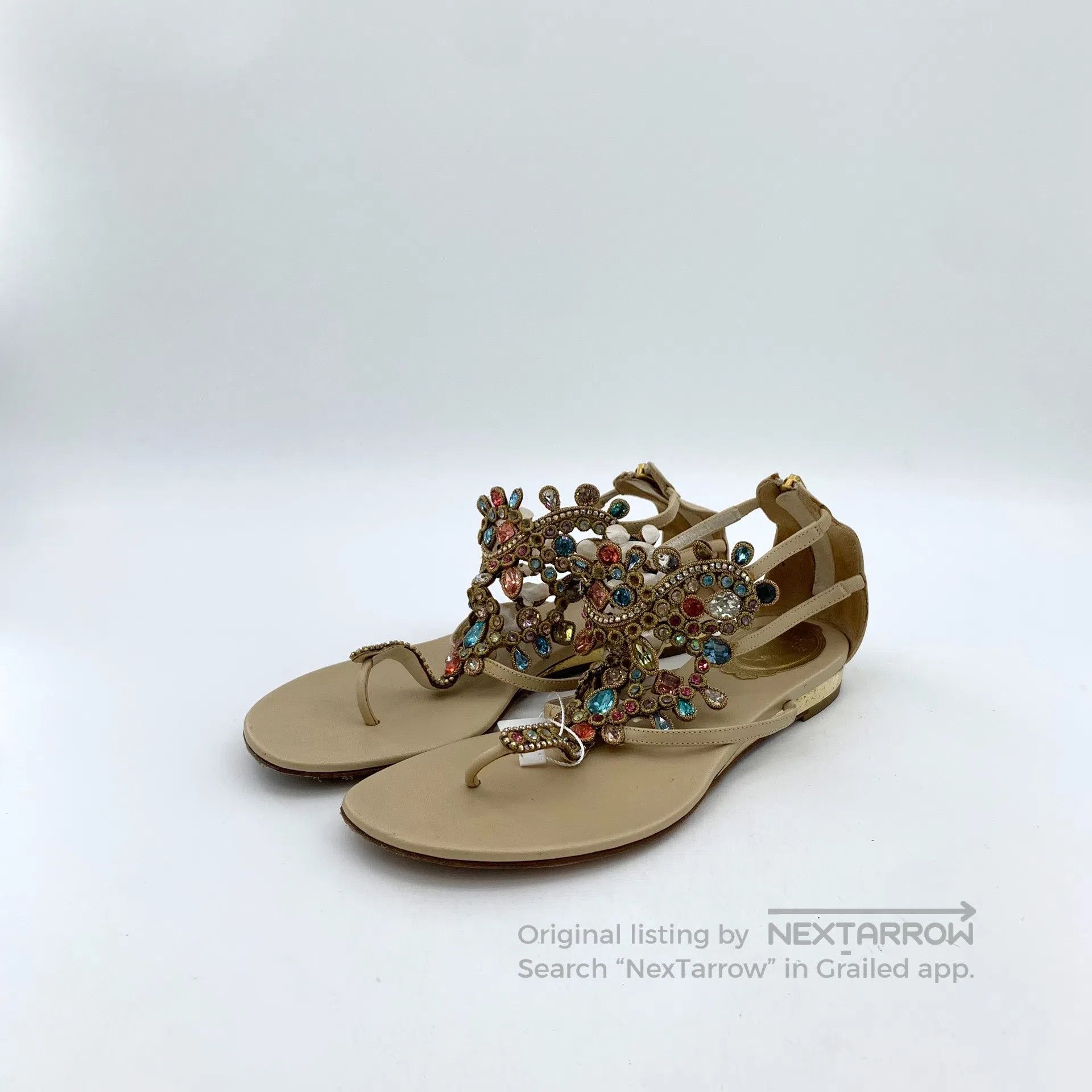 Rene Caovilla Rene Caovilla Brown Heavy Beaded Embroidery Casual Flat On Size US 7 / IT 37 - 1 Thumbnail