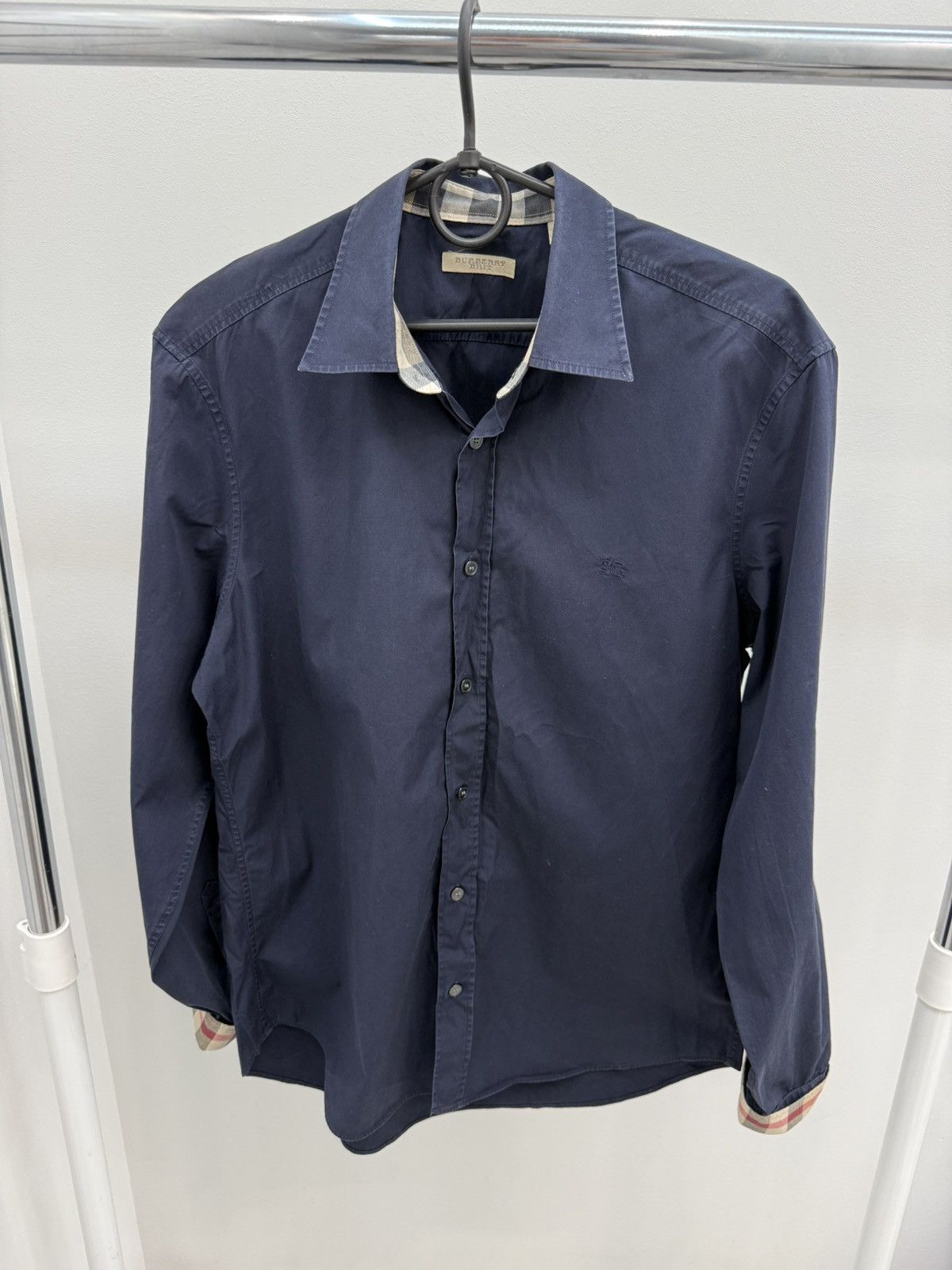 Burberry Burberry Brit Nova Check Logo Embroidered Cotton Shirt Size US L / EU 52-54 / 3 - 1 Thumbnail