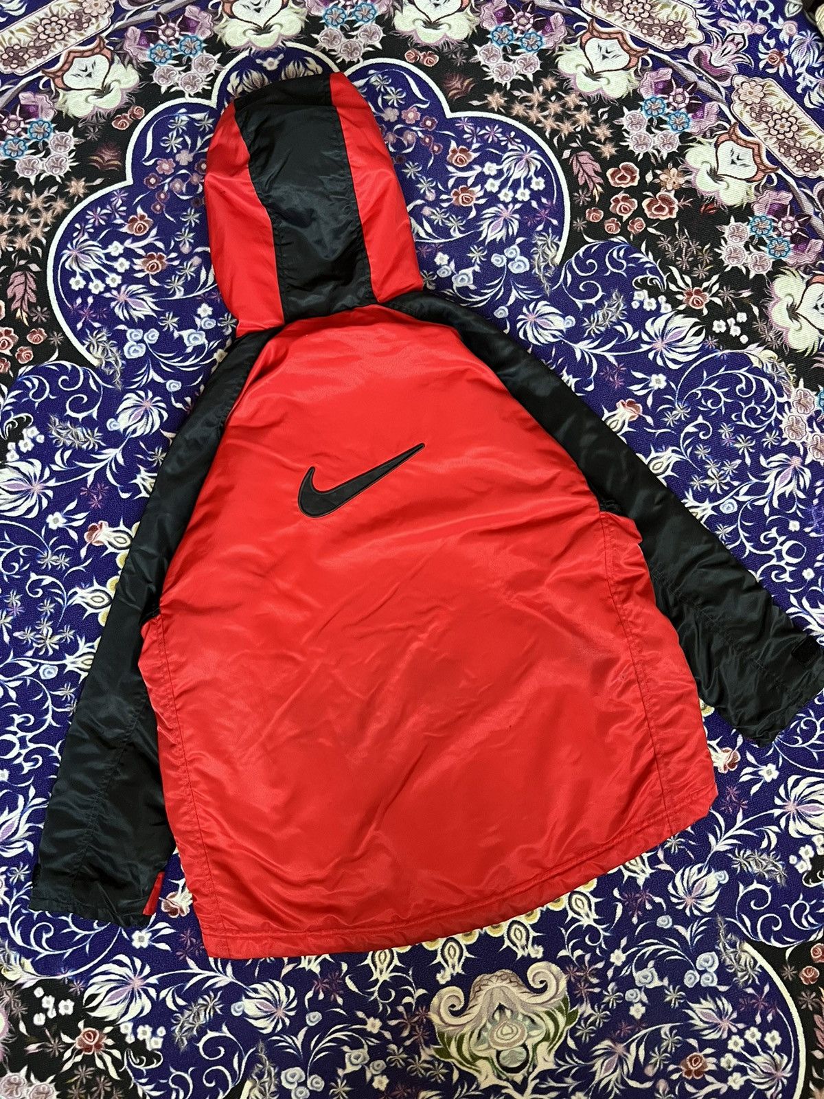 Nike 90s Vintage Nike Center Swoosh Hooded Jacket Y2K Drill Size US M / EU 48-50 / 2 - 2 Thumbnail