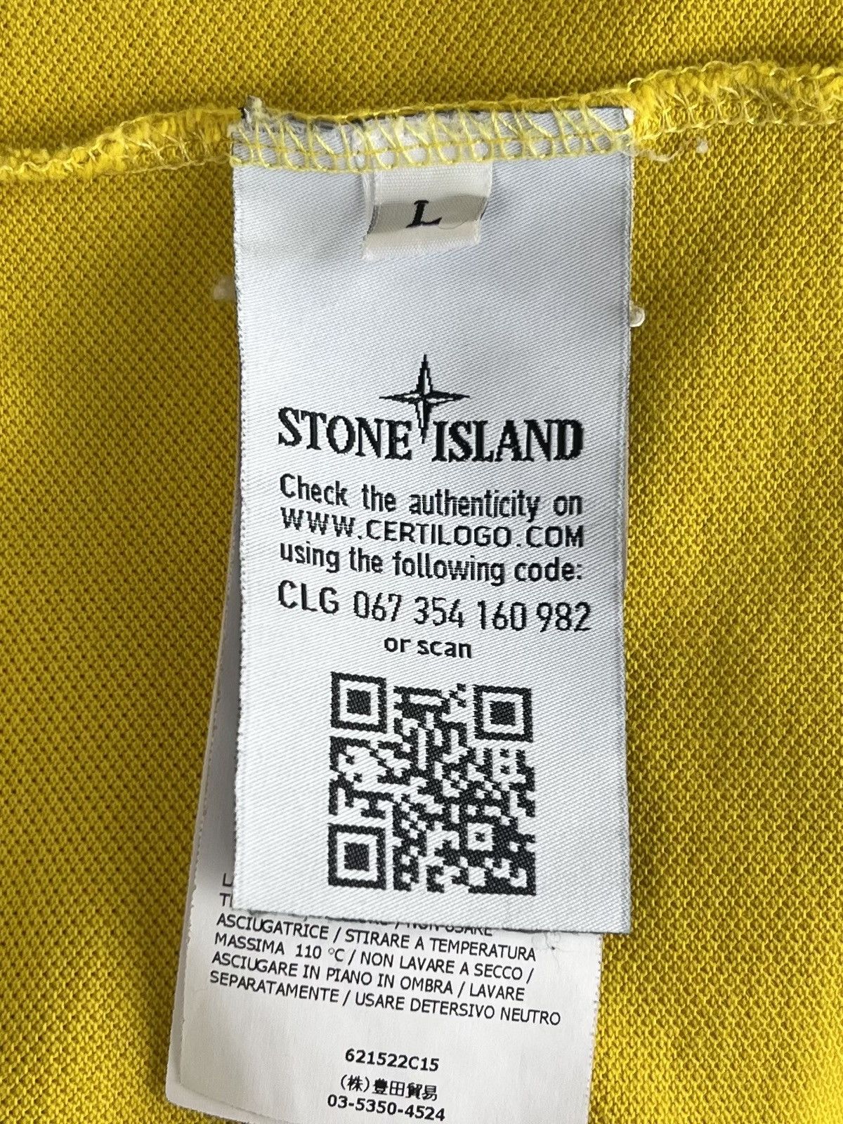 Stone Island STONE ISLAND Polo Shirt Cotton Patch Program Yellow Men’s Size US L / EU 52-54 / 3 - 7 Thumbnail