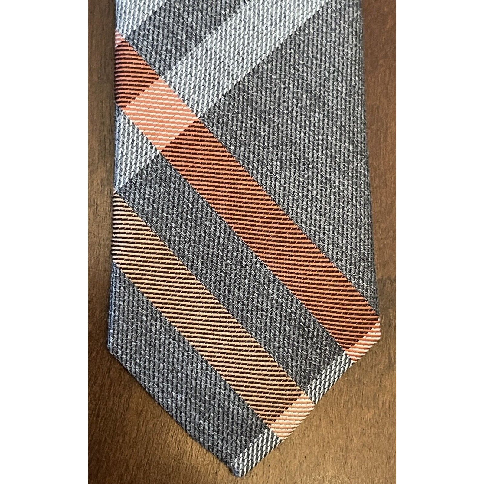 Express Express Gray Orange 69% Silk 31% Viscose Made In China Size ONE SIZE - 6 Thumbnail