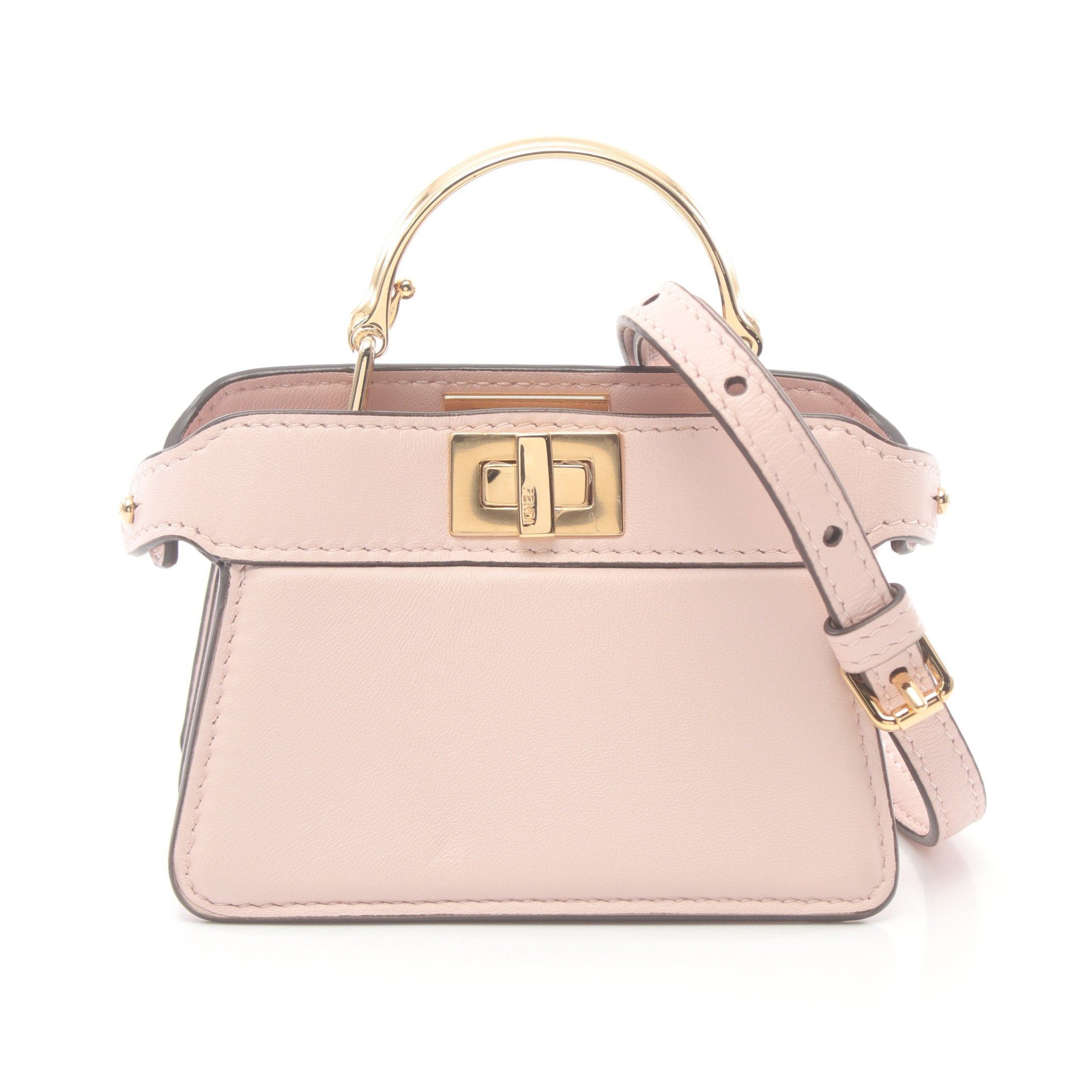 Fendi Peekaboo Isee U Small Micro Handbag Leather Light Pink