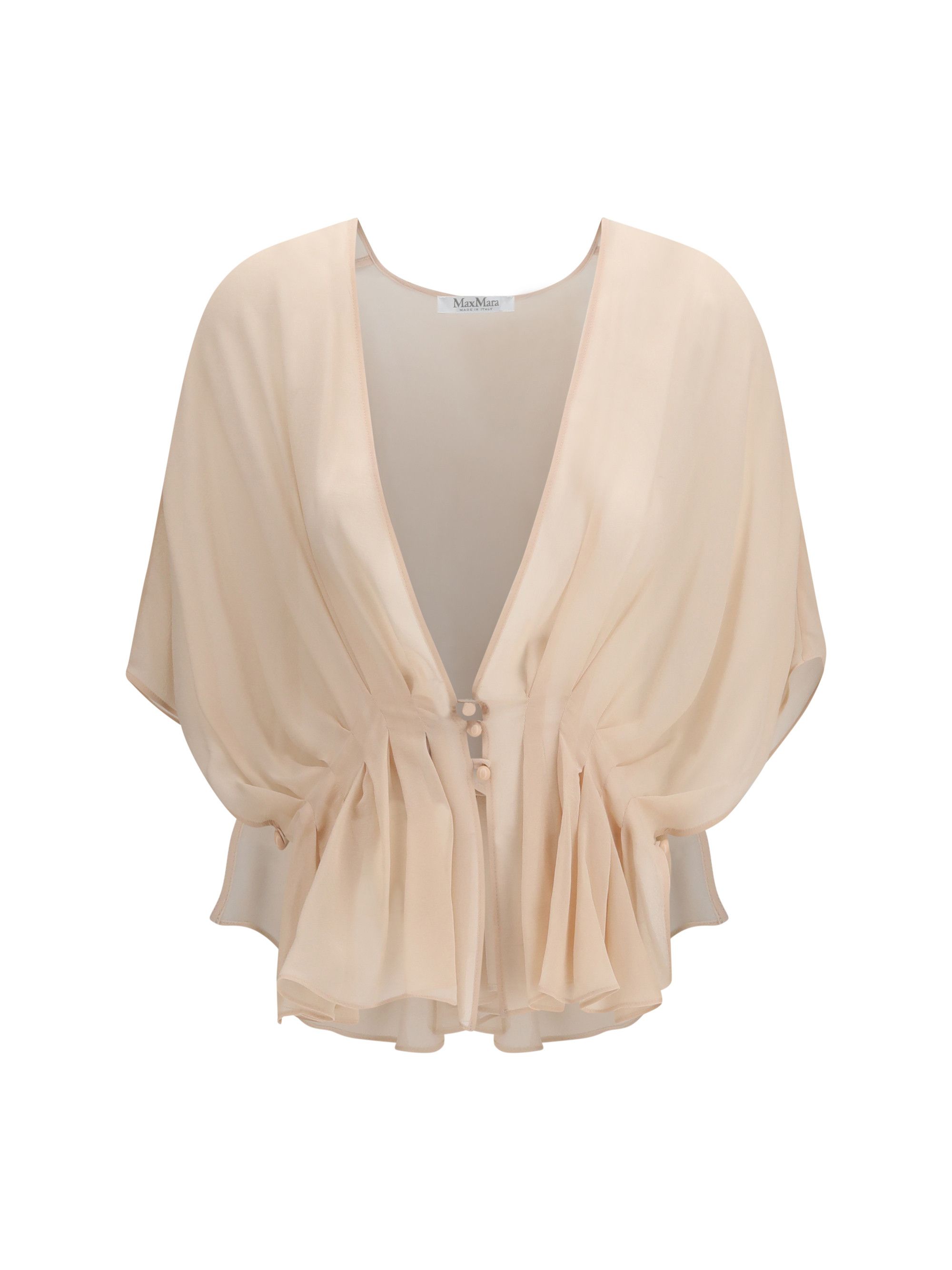 Max Mara Cape-Style Silk Shirt Size S / US 4 / IT 40 - 1 Thumbnail