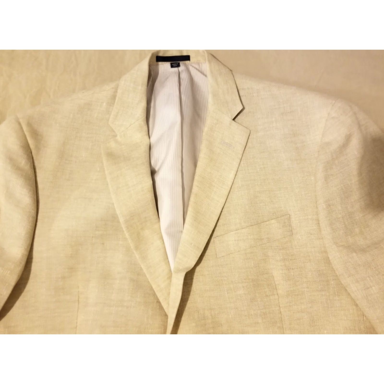 Jos. A. Bank VINTAGE Jos. A. Bank Blazer 3-in-1 Linen Wool Jacket Mens 40R Khaki Beige Lining Linen Wool 40 Mens Blazer Size 40R - 5 Thumbnail