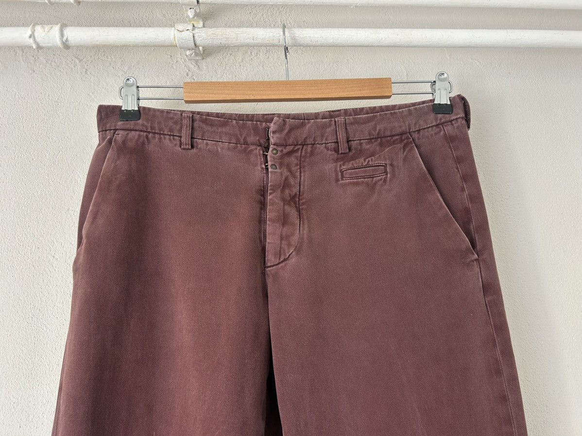 Maison Margiela Burgundy Cotton-Cashmere Trousers Size US 32 / EU 48 - 2 Thumbnail